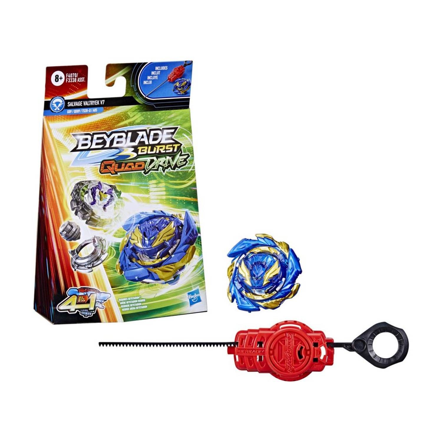 BEYBLADE Burst QuadDrive Salvage Valtryek V7 SpinningTop Starter Pack-Attack/Stamina Type