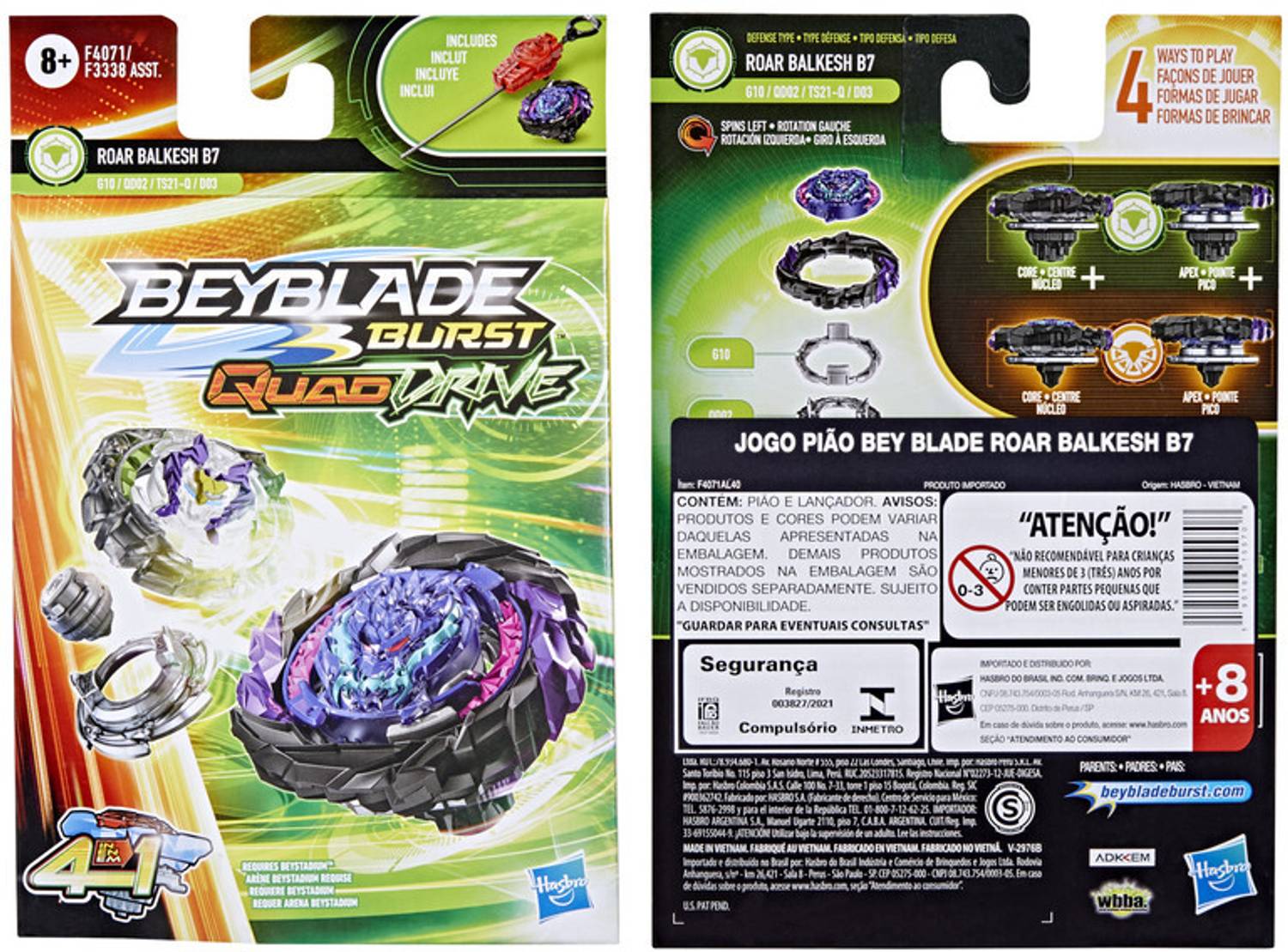 BEYBLADE Burst QuadDrive Roar Balkesh B7 Spinning Top Starter Pack