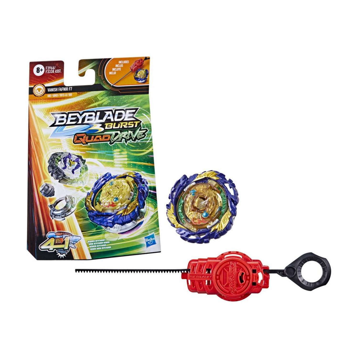 BEYBLADE Burst QuadDrive Vanish Fafnir F7 Spinning Top Starter Pack Toy with Launcher
