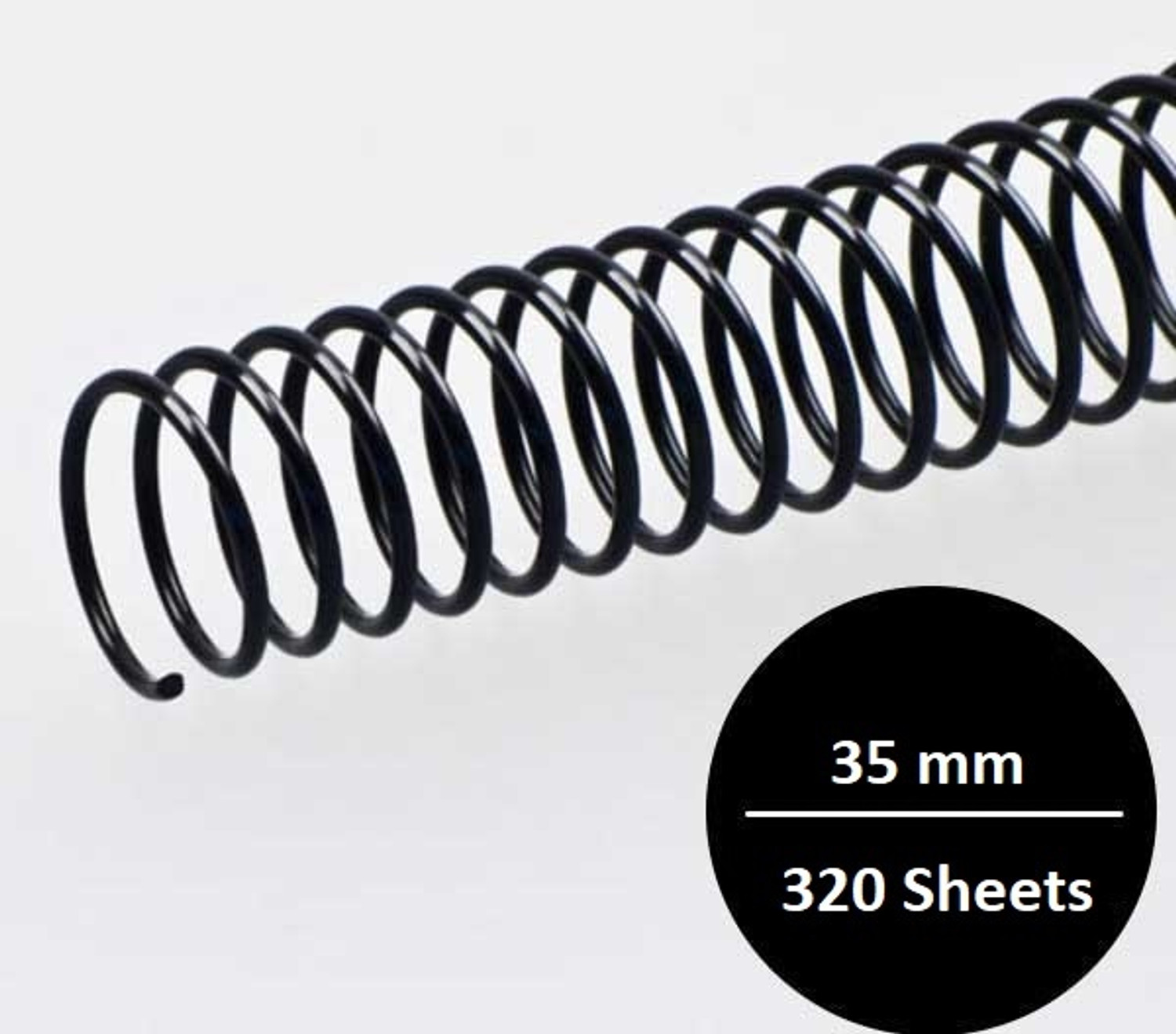Image of STAPRICO Spiral Binding Ring 35 mm Black (Pack Of 1 Packet)Binding Spiral Manual Ring Binder