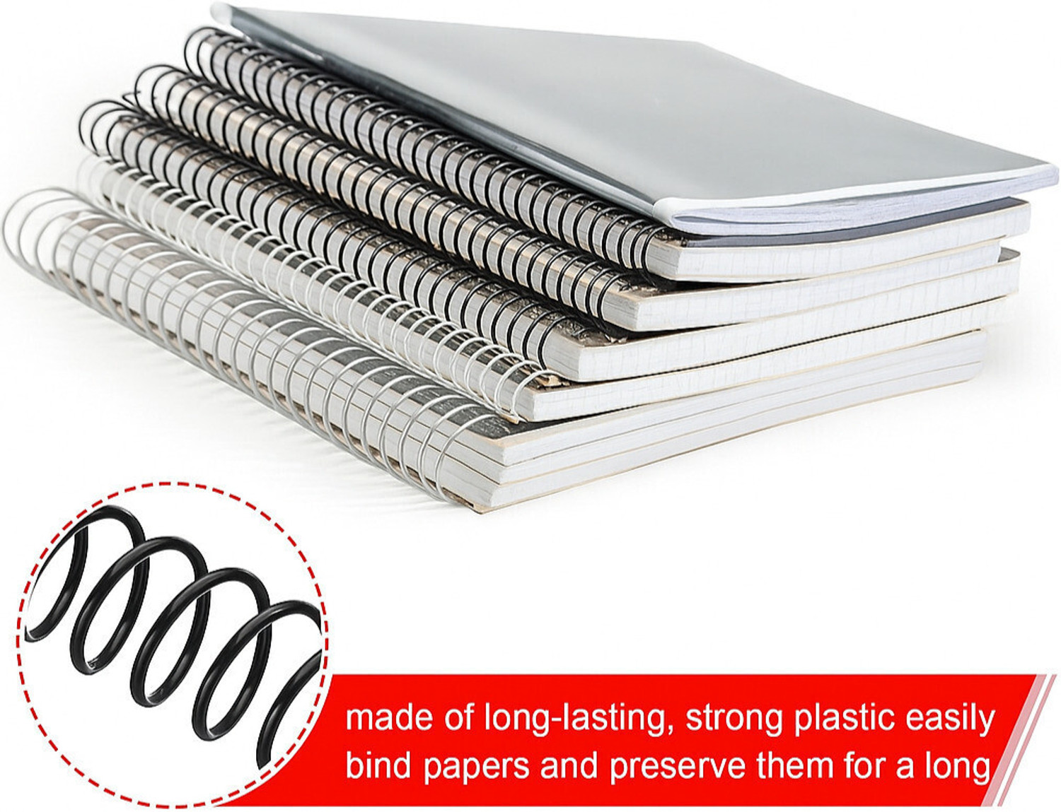 Image of AROPS Black Spiral Binding Ring - 28mm - Pack of 1 Kg - For Projects, Documents Manual Ring Binder