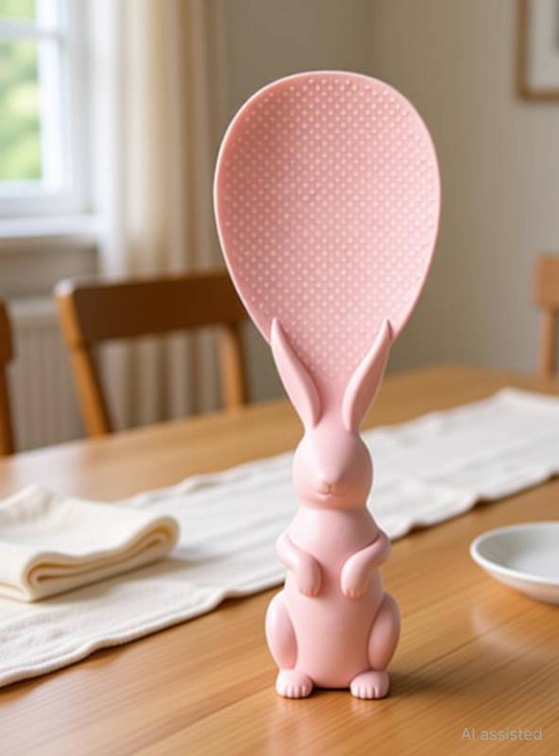 AARADHYAM Rabbit Handle Non-Stick Rice Paddle Spoon Heat Resistant Serving Scoop Plastic Serving Spoon