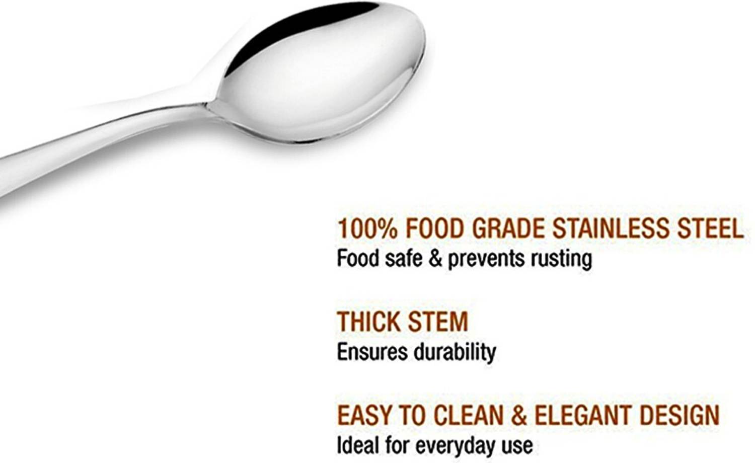 Classic Essentials 6 Piece Stainless Steel Table Spoon Set, Silver