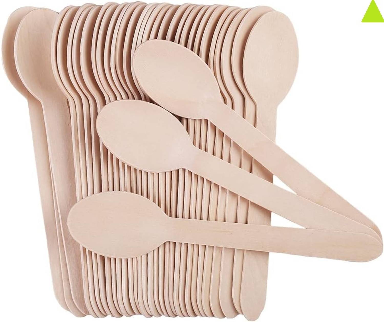 BZILO Disposable Wooden Spoons 100 Pcs Birchwood Spoons (160mm) for Parties B29 Disposable Wooden Table Spoon