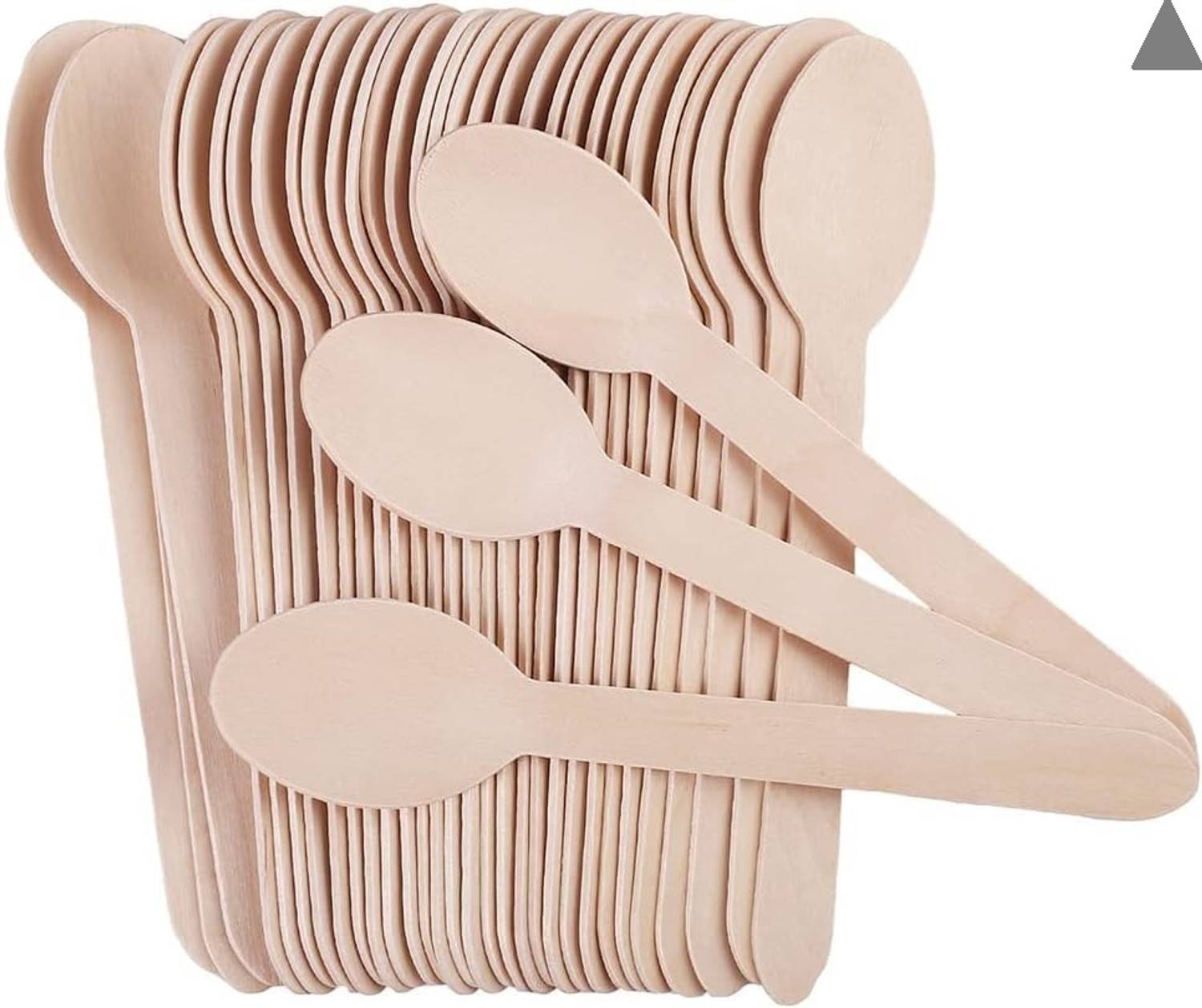 BZILO Disposable Wooden Spoons 100 Pcs Birchwood Spoons (160mm) for Parties B52 Disposable Wooden Table Spoon