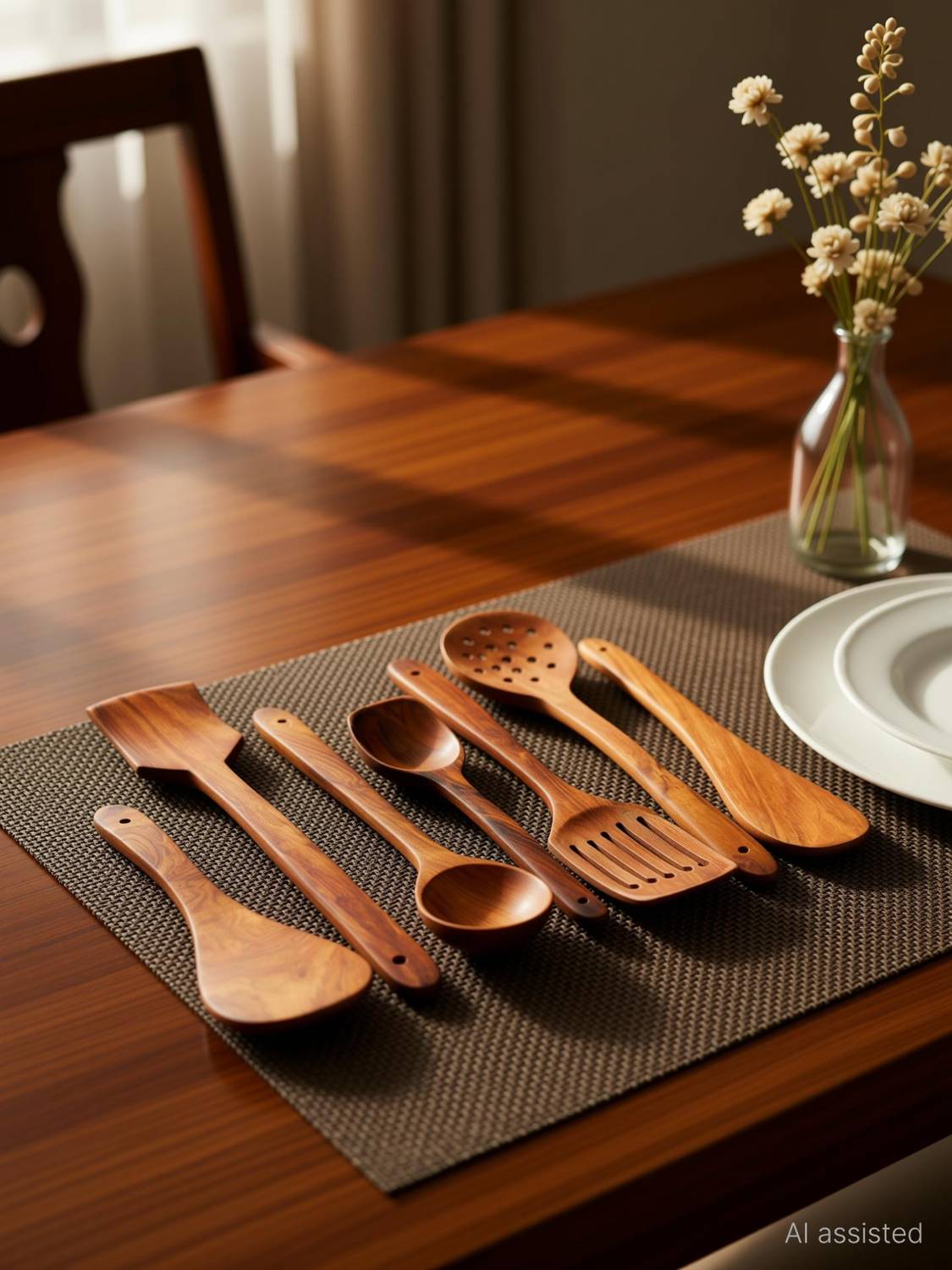 DECORASIA Wooden Measuring Spoon Set Brown - Image 2
