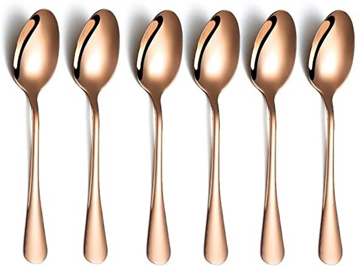 AshandRoh Stainless Steel Rose Gold Spoon Set.Titanium Plating Tableware Cutlery Set. Stainless Steel Table Spoon Set