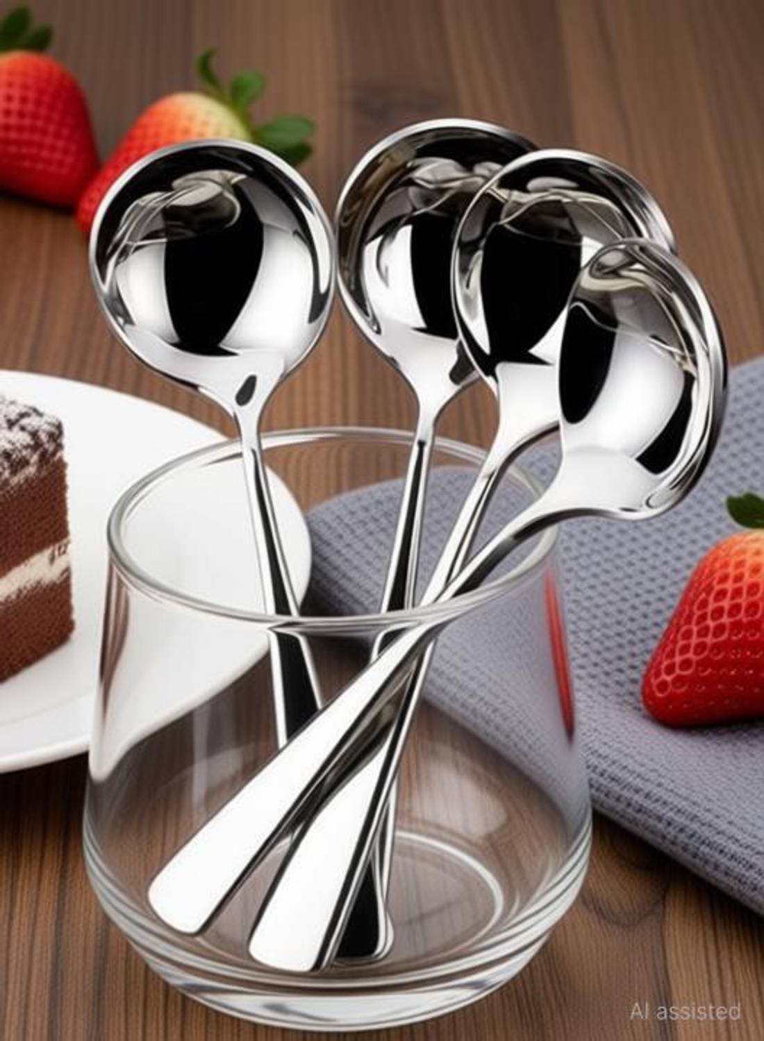 AVISTRA Soup Spoon set of 4 Stainless Steel Soup Spoon Set (Pack of 4) Stainless Steel Soup Spoon Set