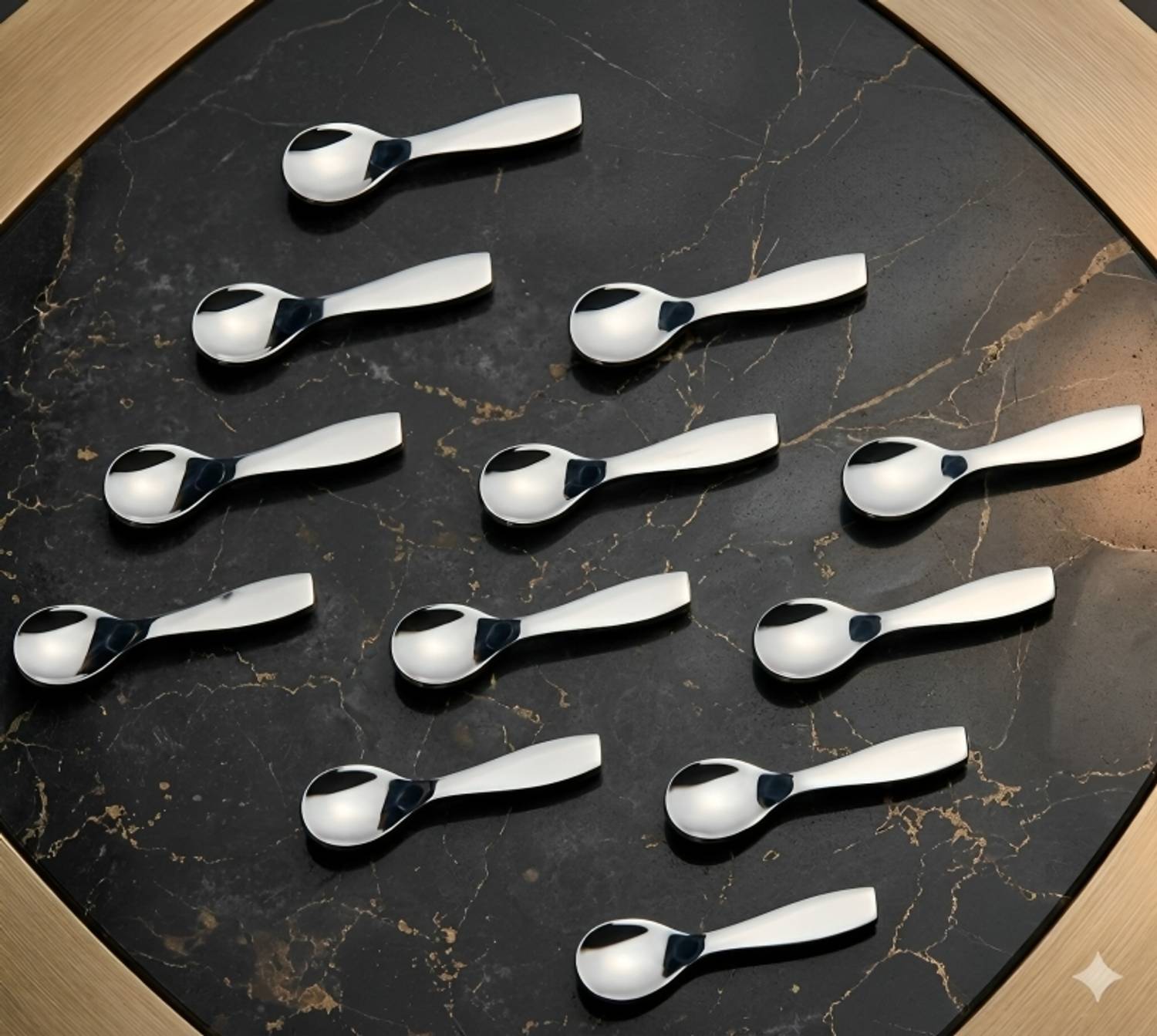 ARSCART Masala Spoon Set for Spice Jars & Condiment Containers, Rust Resistant Stainless Steel Sugar Spoon Set