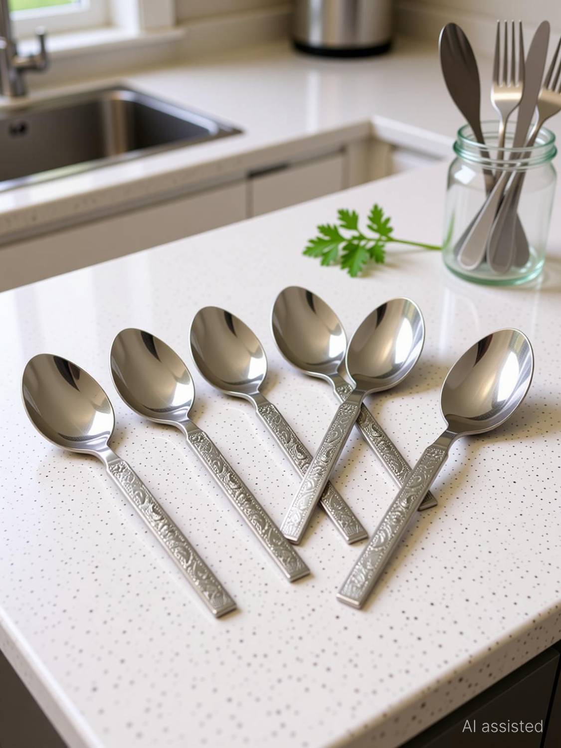 BZILO Stainless Steels Spoons Pack OF 6 Dinning, Dinner Spoons, Table Spoon F27 Stainless Steel Table Spoon Set