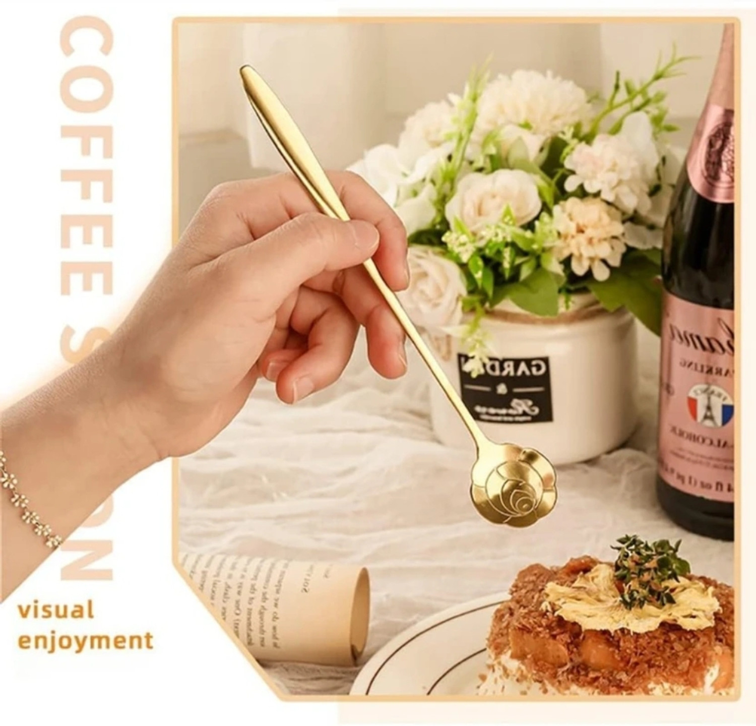 Image of ANUSHRE Steel Coffee Spoon, Cream Spoon, Dessert Spoon, Ice Tea Spoon, Ice-cream Spoon, Tea Spoon Set