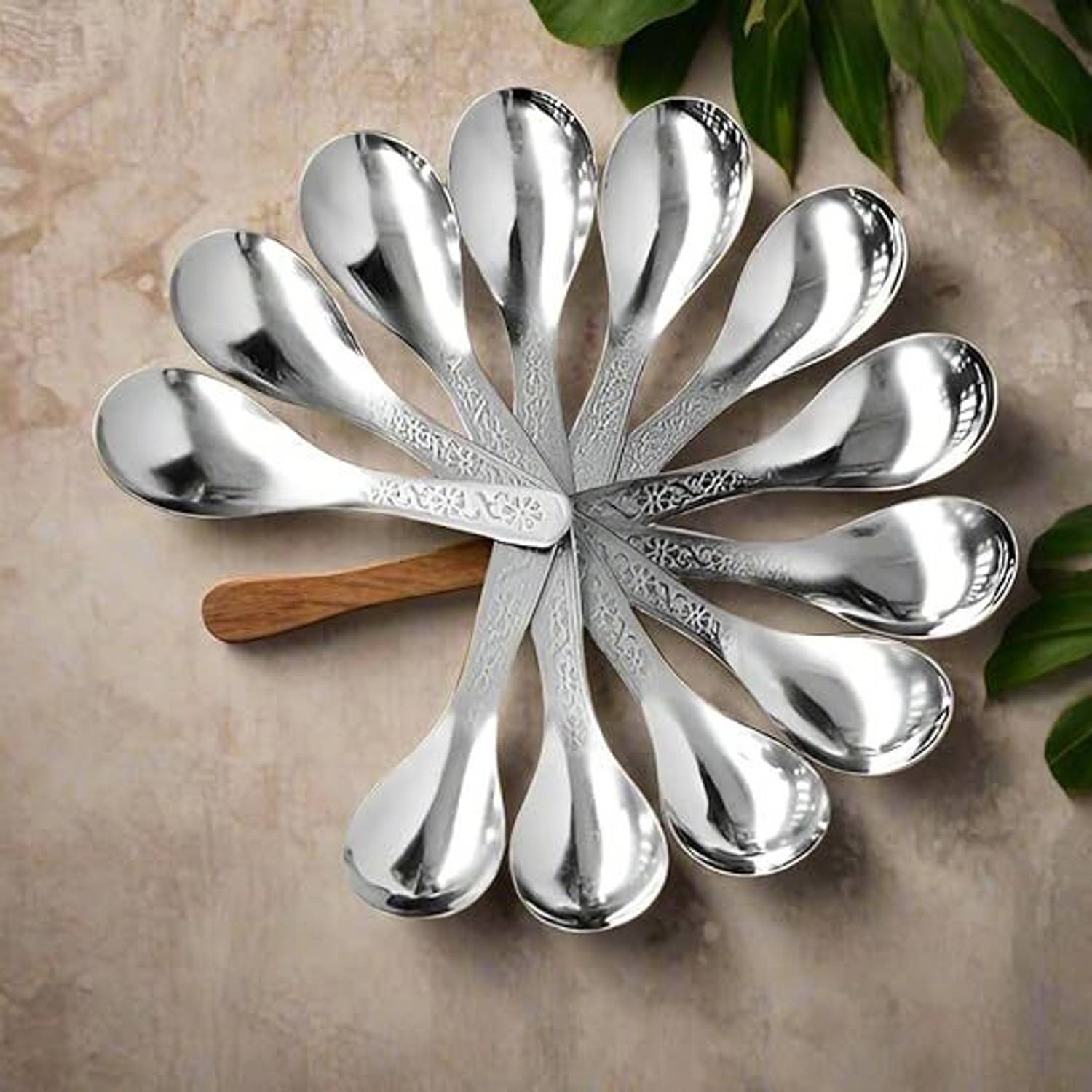 ARSCART Big Size Masala Spoon Stainless Steel Sugar Spoon Set