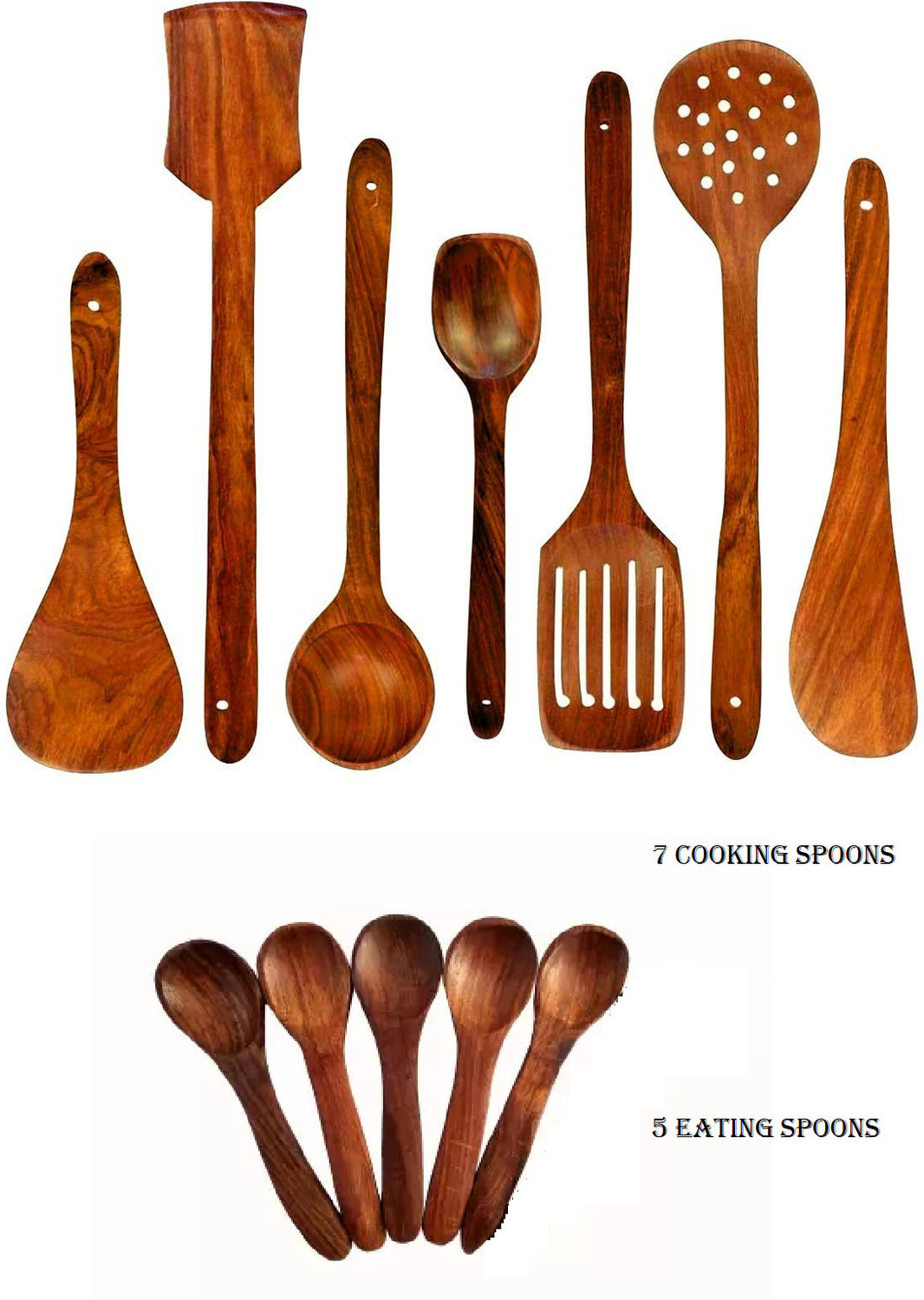 Image of DECORASIA 100% PREMIUM NEEM WOOD SPOON ECO FRIENDLY PRODUCT Wooden Measuring Spoon Set