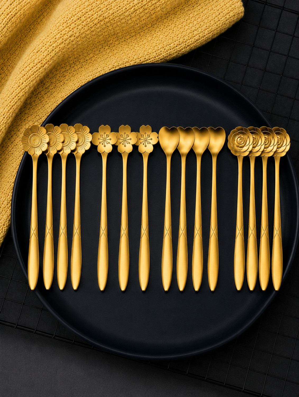 Image of ANUSHRE Steel Coffee Spoon, Cream Spoon, Dessert Spoon, Ice Tea Spoon, Ice-cream Spoon, Tea Spoon Set
