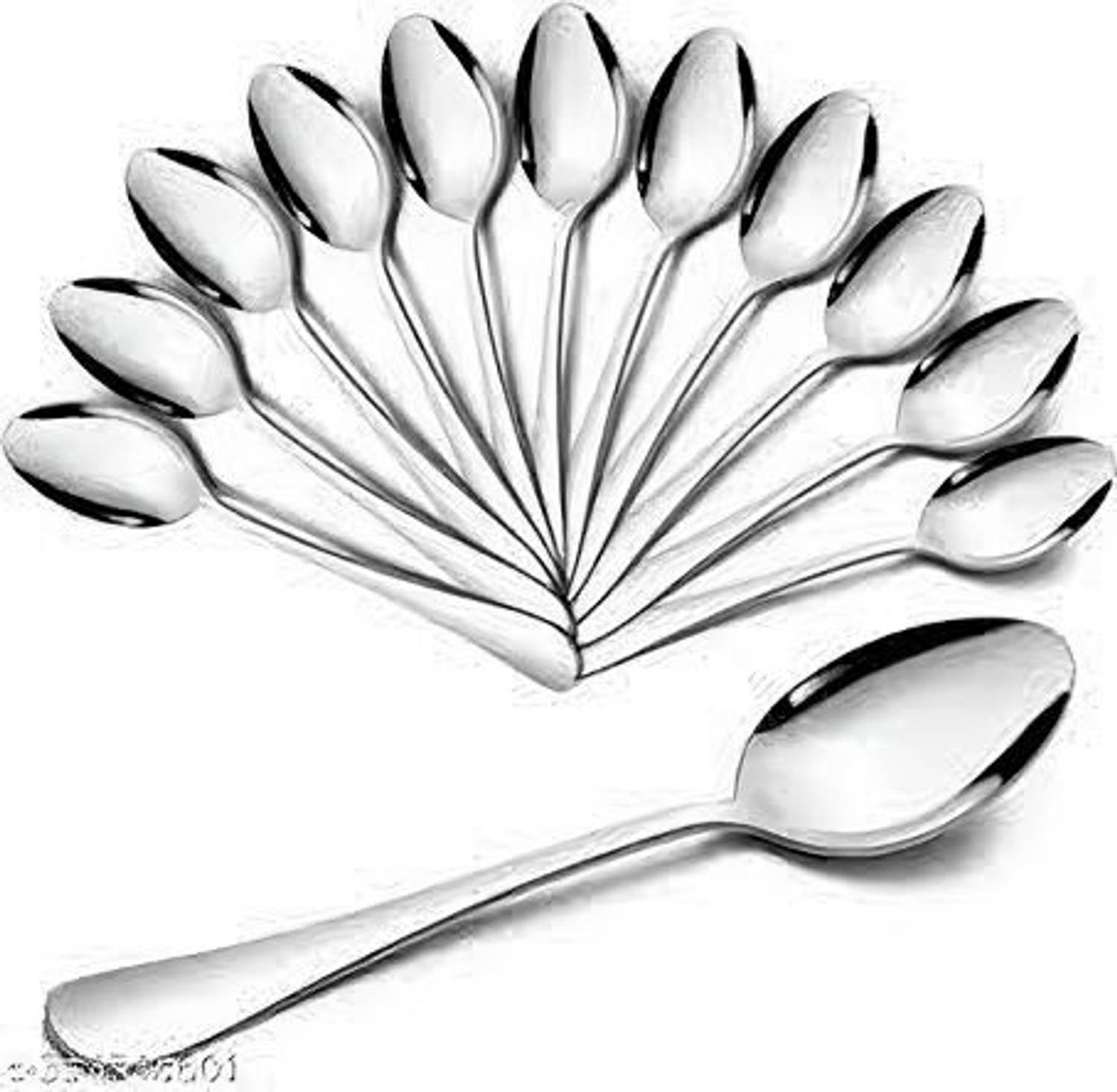 ADISANMATI 12 Pcs Dinner Spoons, Spoon set combo,16 cm, Spoons for dining, Impress design Stainless Steel Tea Spoon, Table Spoon Set