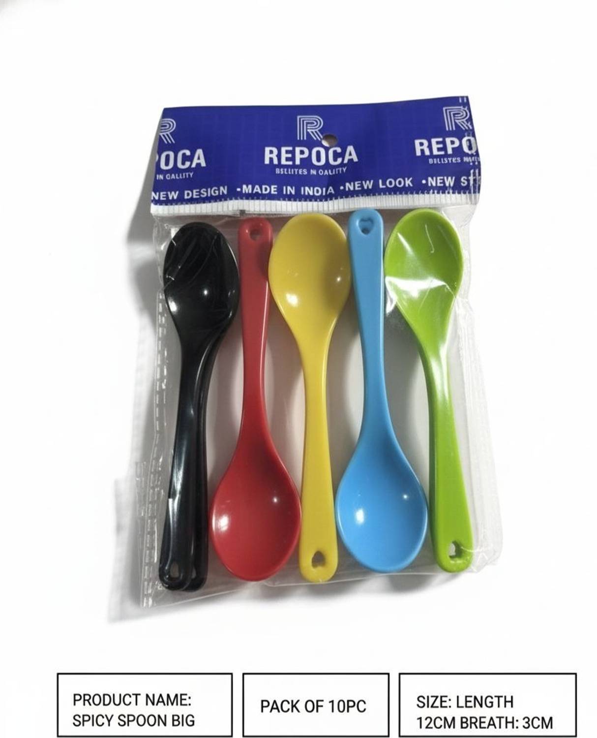 Repoca Repoca Masala Big Spoons Set of 10 Disposable Plastic