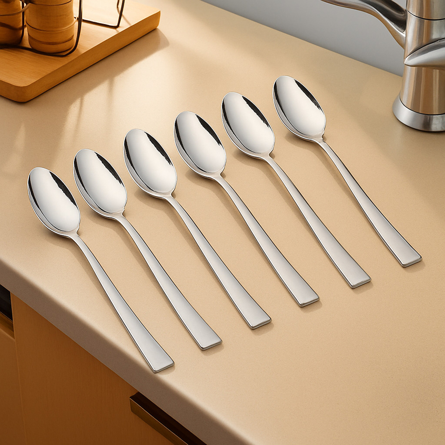 Image of YUMWARE Spoon & Fork for Tea,Coffee,Sugar, Spices - Set of 12 (6 Spoons, 6 Forks) Stainless Steel Cutlery Set (Pack of 12)