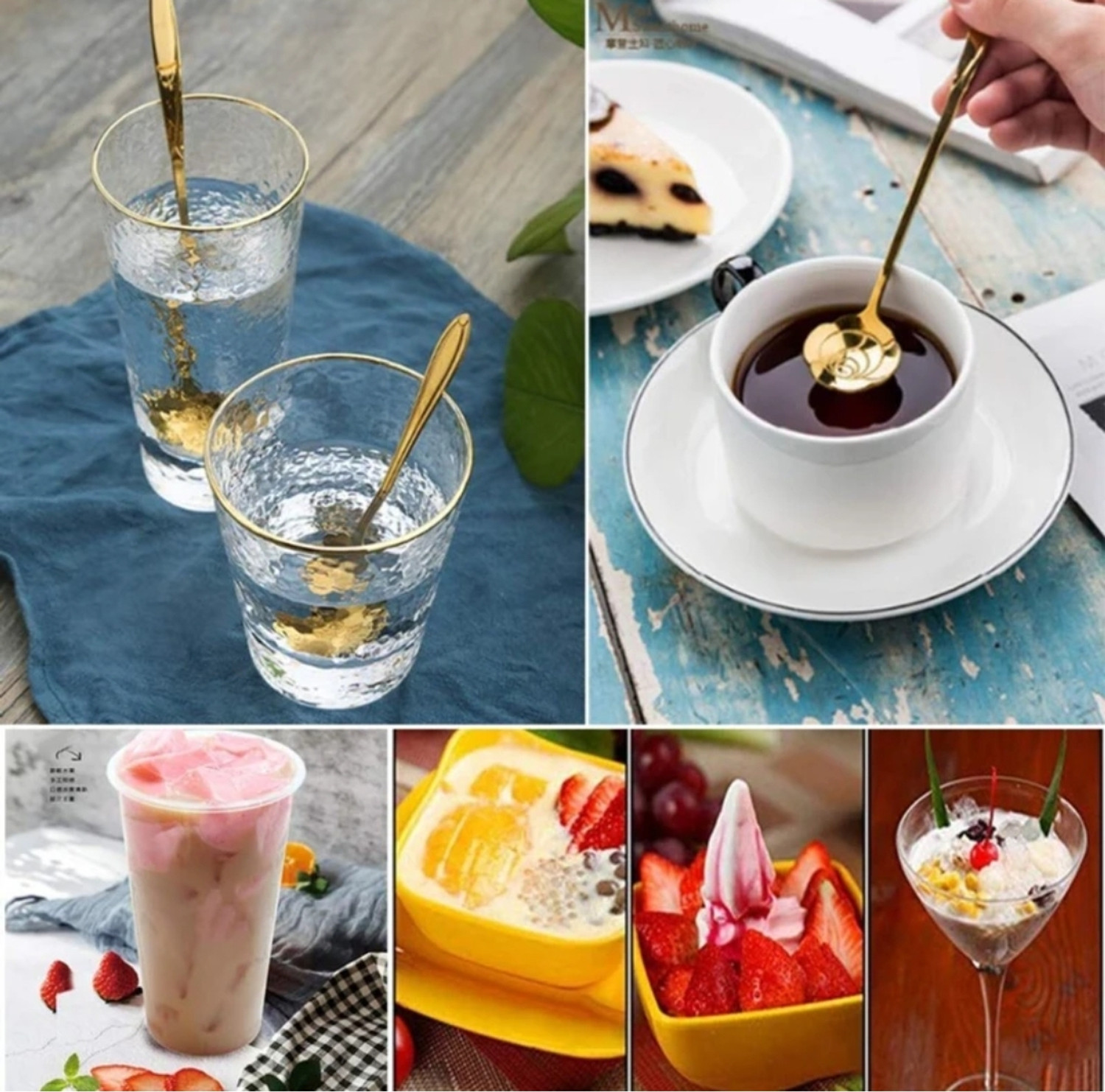 Image of ANUSHRE Steel Coffee Spoon, Cream Spoon, Dessert Spoon, Ice Tea Spoon, Ice-cream Spoon, Tea Spoon Set