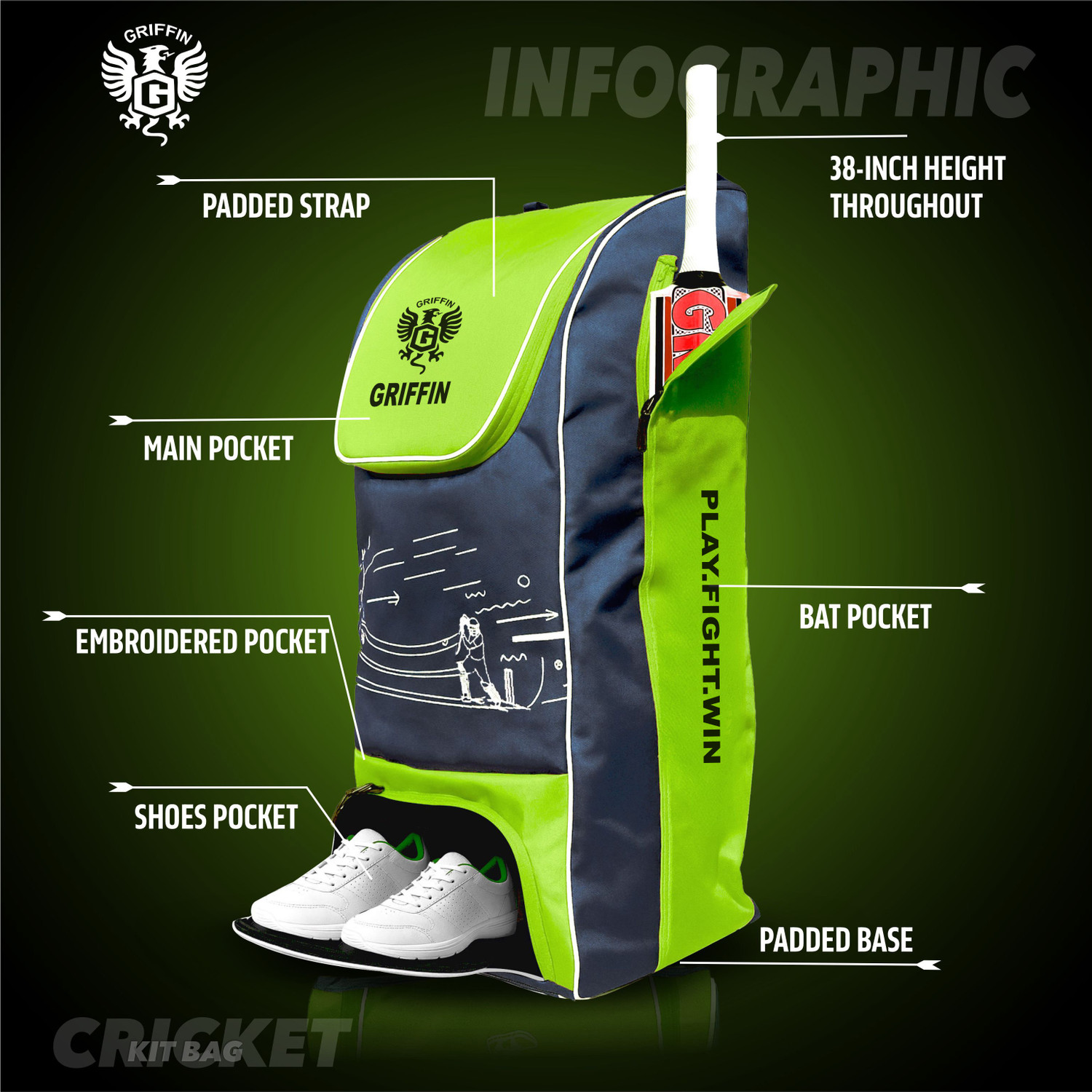 Image of GRIFFIN Duffle Cricket KIT BAGPACK