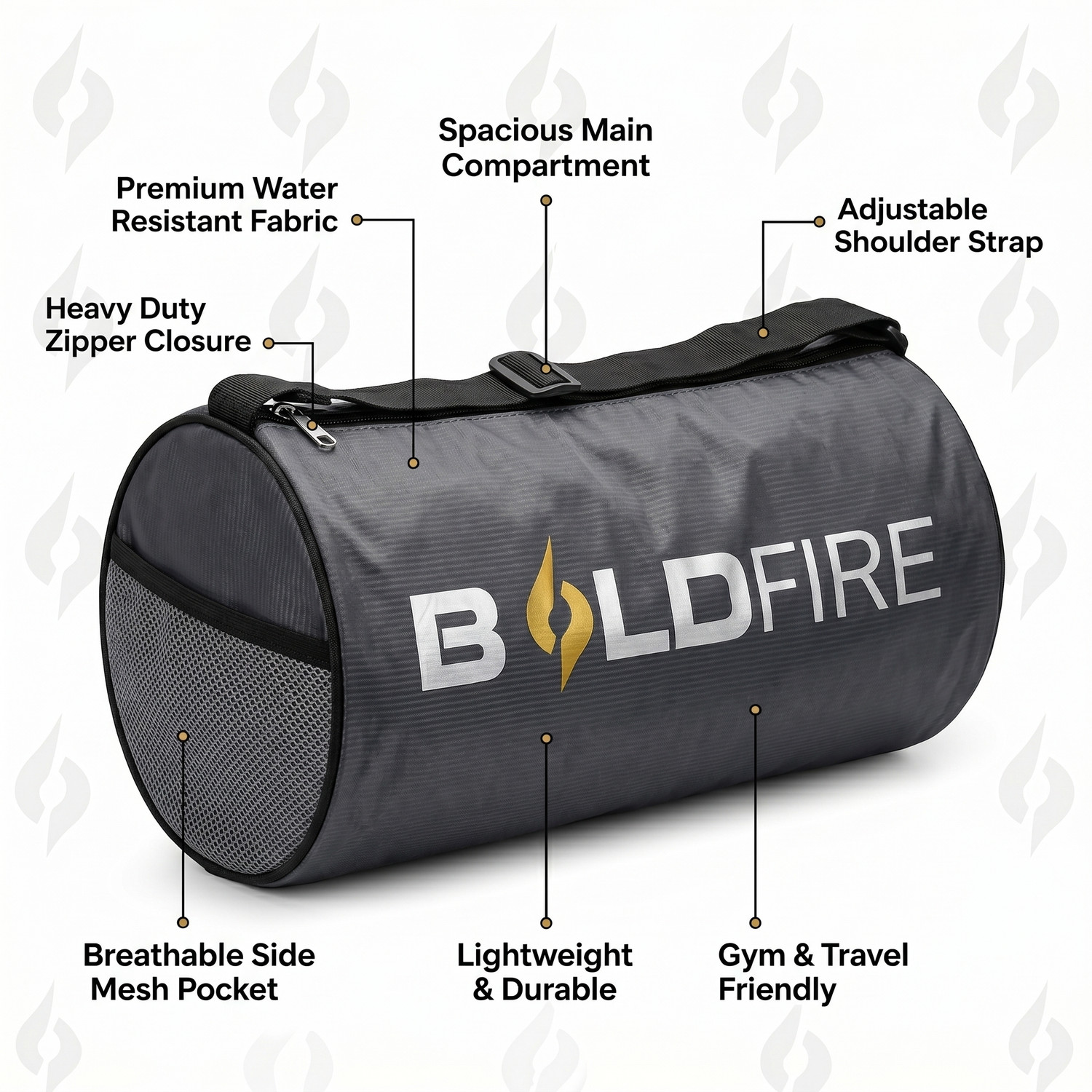 Image of BoldFire Fitness ComboWrist Band With Gym Bag & 700ML Gym Shaker with Whisk Ball