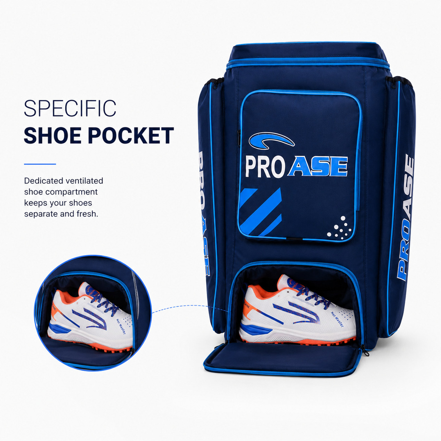 Image of Proase Ti-Ten cricket kit bag (Blue, Kit Bag)