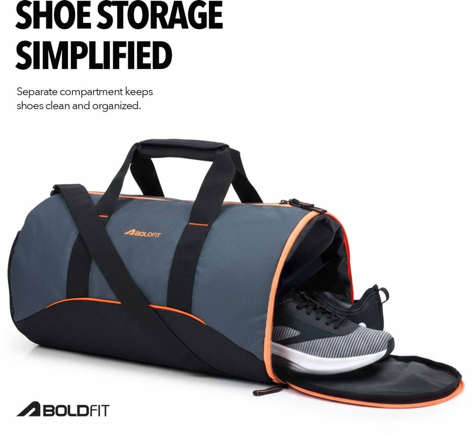 Image of BOLDFIT Gym Duffel Bag Waterproof Travel Bag with Multiple Compartments