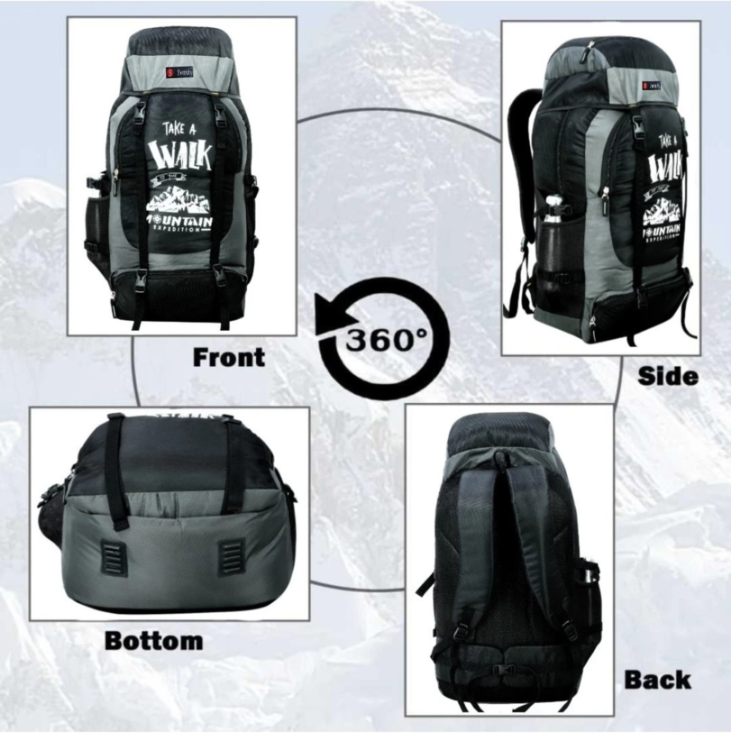 Image of Swanky Rucksack Backpack Luggage for Travel Hiking Bags Camping Women Men Bag Trekking (Rucksack)