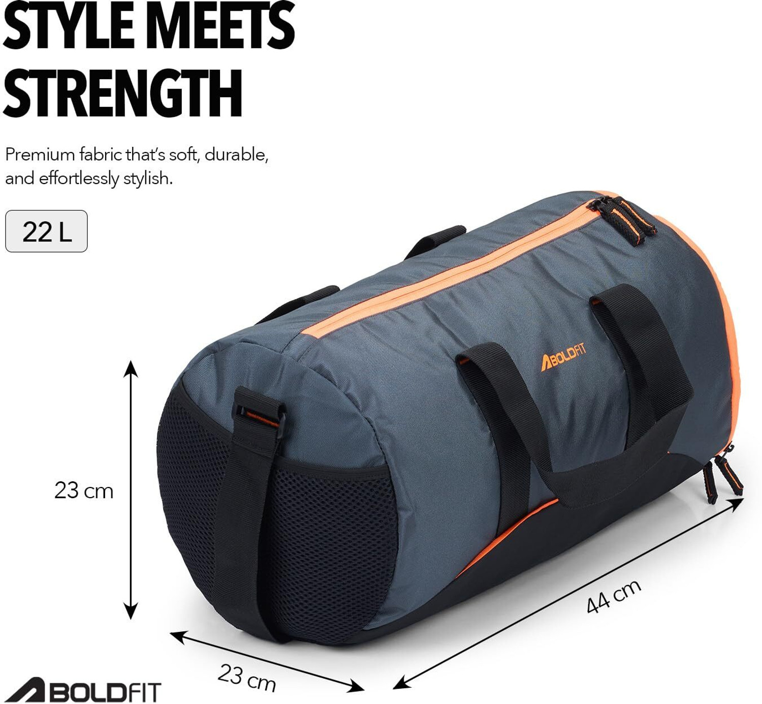 Image of BOLDFIT Gym Duffel Bag Waterproof Travel Bag with Multiple Compartments