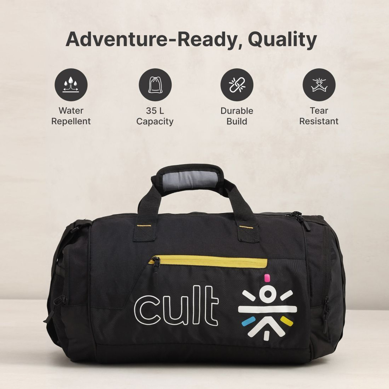 Image of Cult 35 Litre Gym Bag for Men & Women with Shoe Compartment & Shoulder Strap