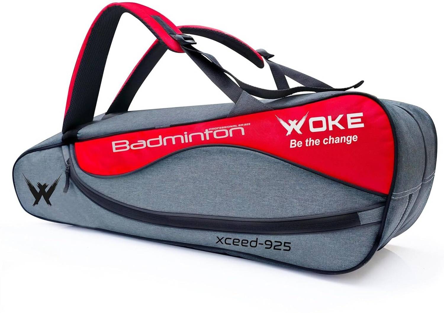 バッグ HappySuke woke Exceed Badminton Kit Bag, Double Zipper, Spacious Badminton