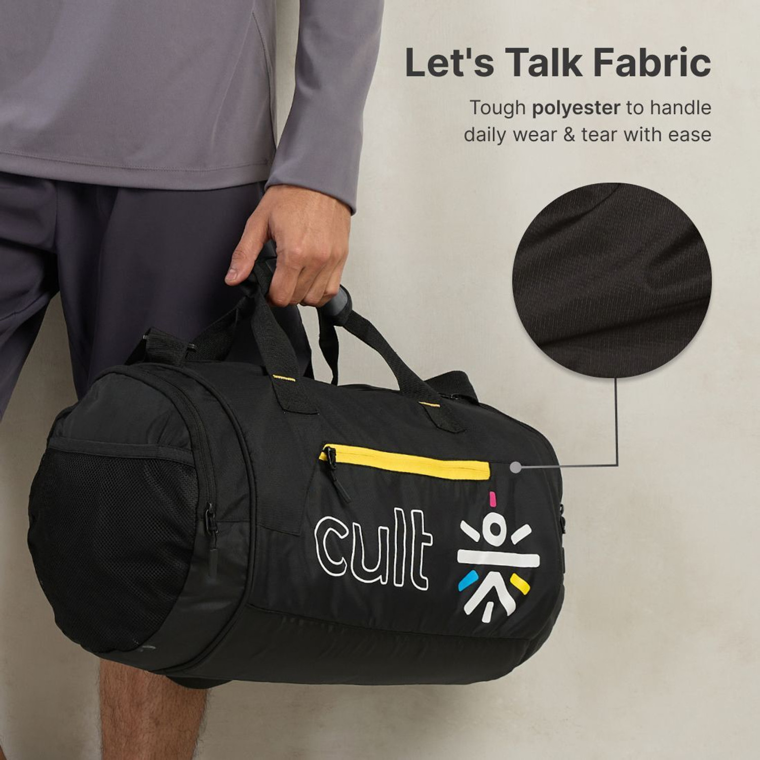Image of Cult 35 Litre Gym Bag for Men & Women with Shoe Compartment & Shoulder Strap