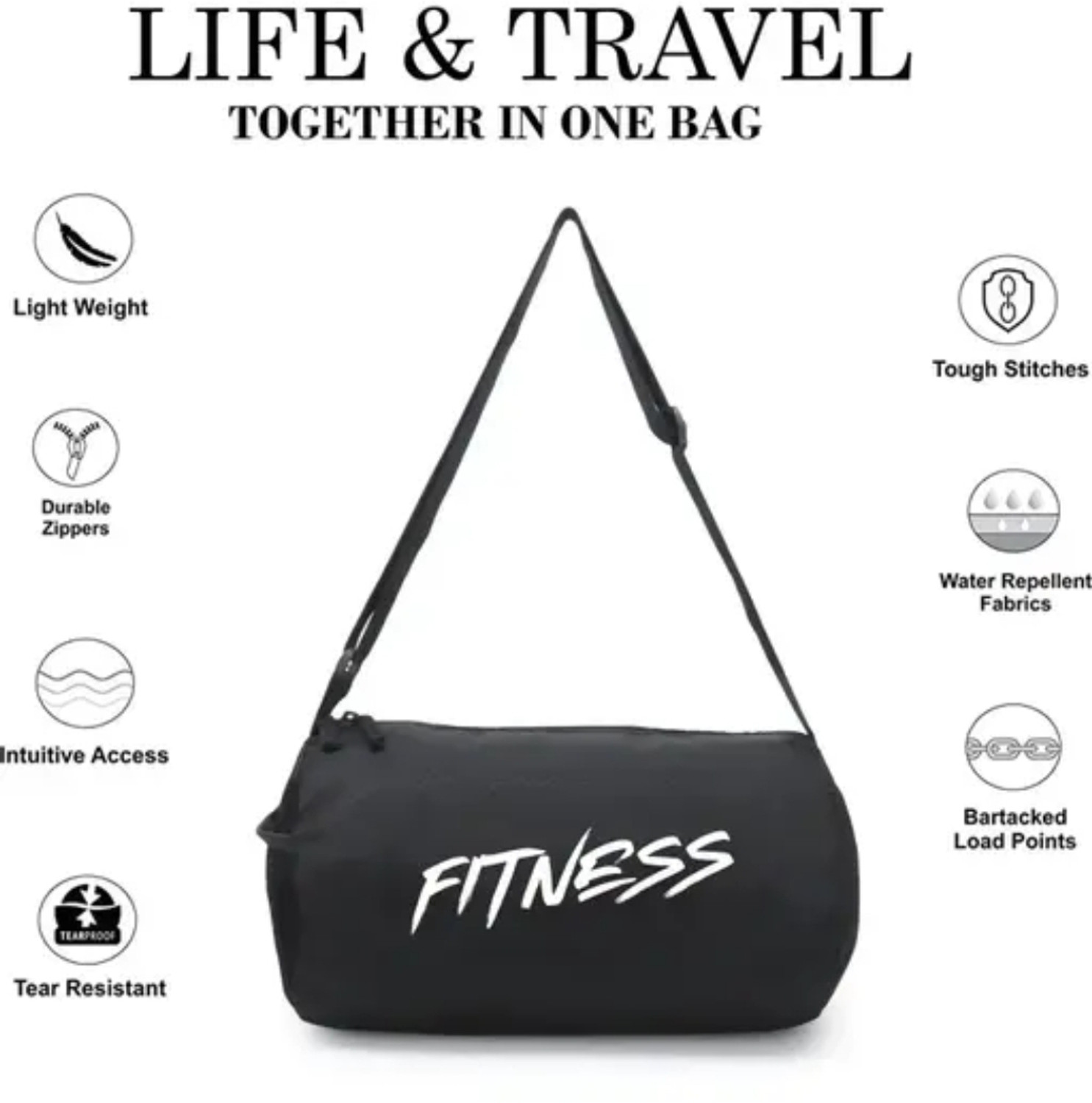 Image of EMMCRAZ Polyester Cross Superb Medium Duffle Bag /Gym Bag /Sports Duffle For Men /Women