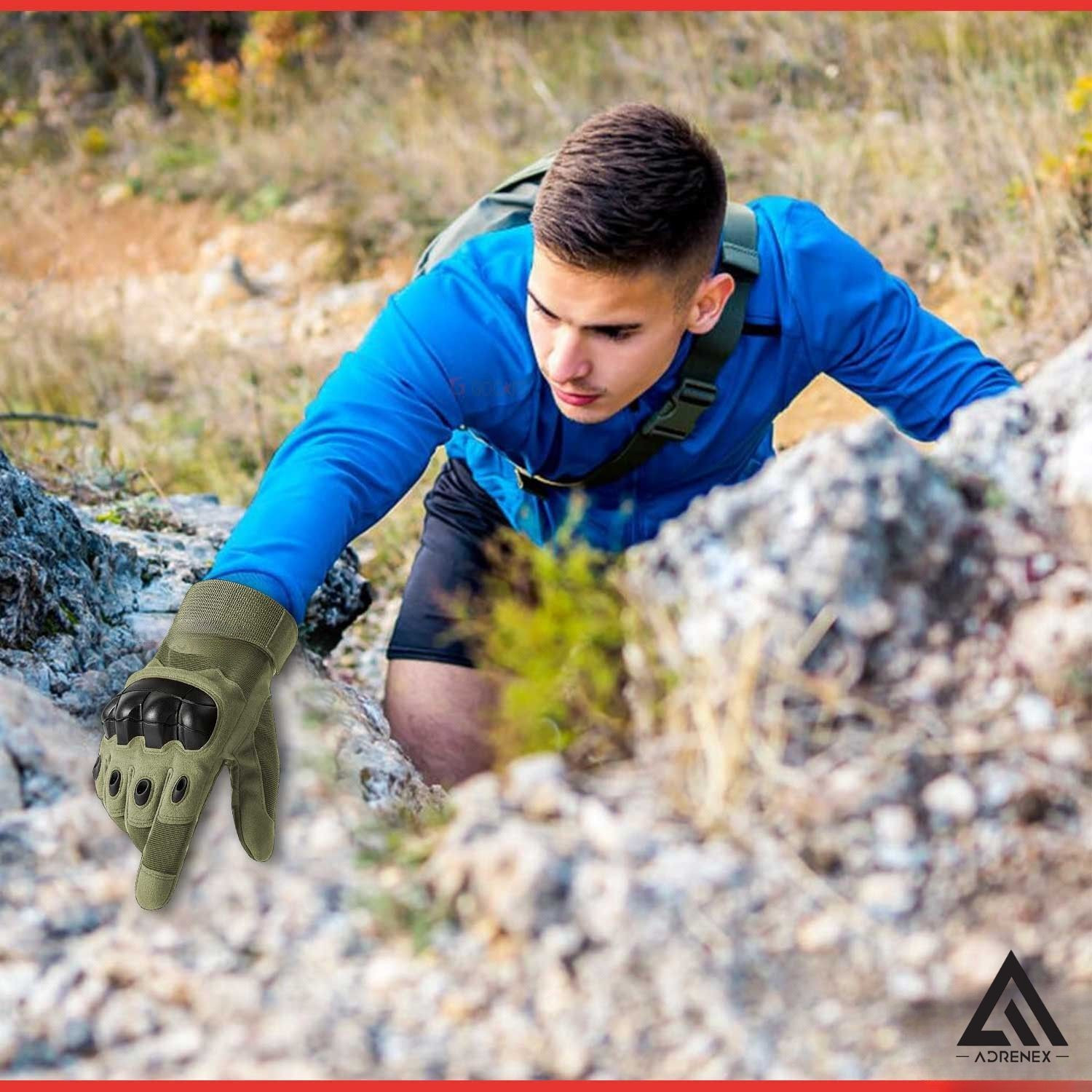 Image of Adrenex by Flipkart Full Finger Tactical Gloves with Hard Knuckle Guard For Cycling & Bike Riding Gloves
