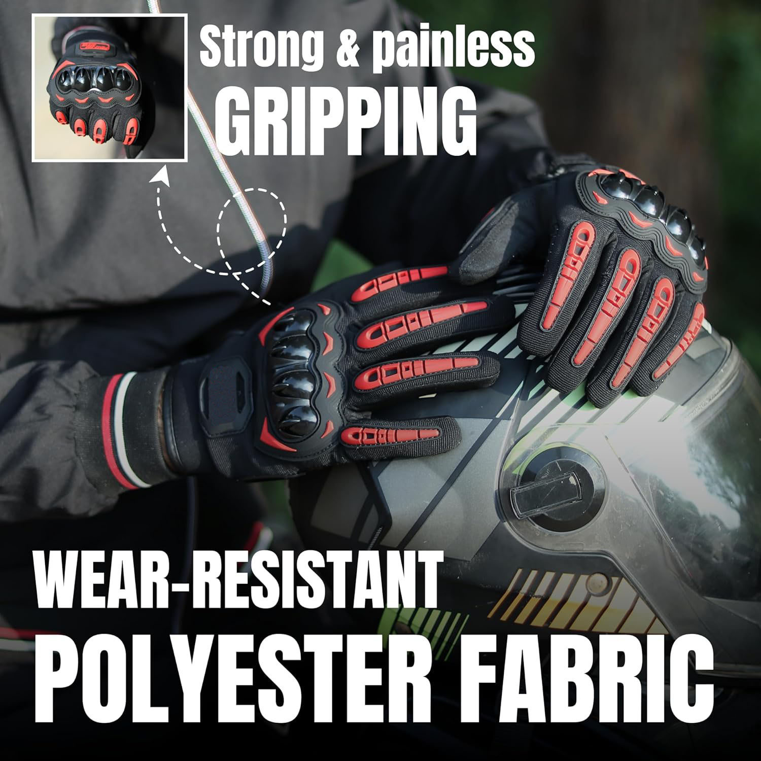 Image of SHIVEXIM Motorcycle Gloves Breathable Anti-Slip with Good Grip Hard Knuckles Protection Riding Gloves