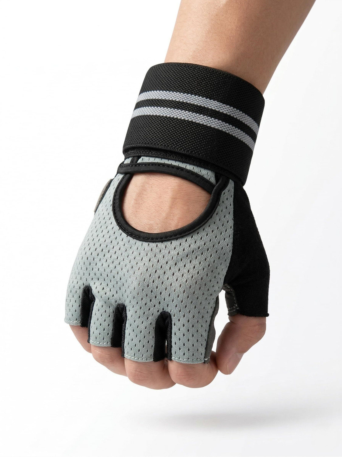 Image of Overcmr Gym Gloves for Women & Man | Padded with Silicone Grid for Maximum Grip (L) Gym & Fitness Gloves (Grey)