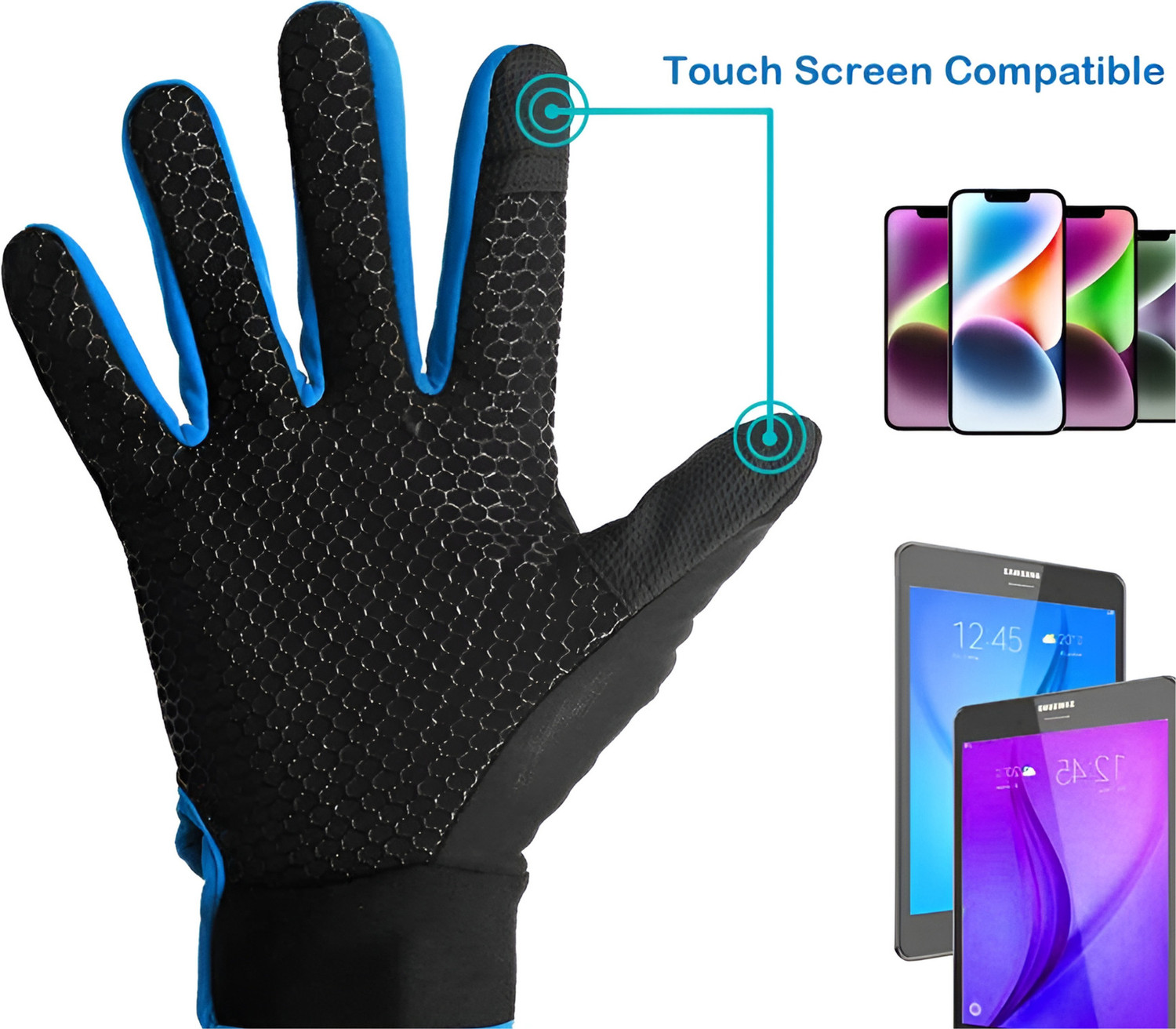 Image of WBD All Session Riding Glove Men Mobile Screen Touchable for Motorcycle Bike Cycling Riding Gloves (Blue)