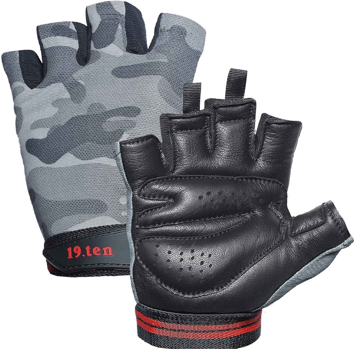 Image of 19.ten Gloves For Men & Women Palm Protection Washable Leather Workout Gloves Gym & Fitness Gloves