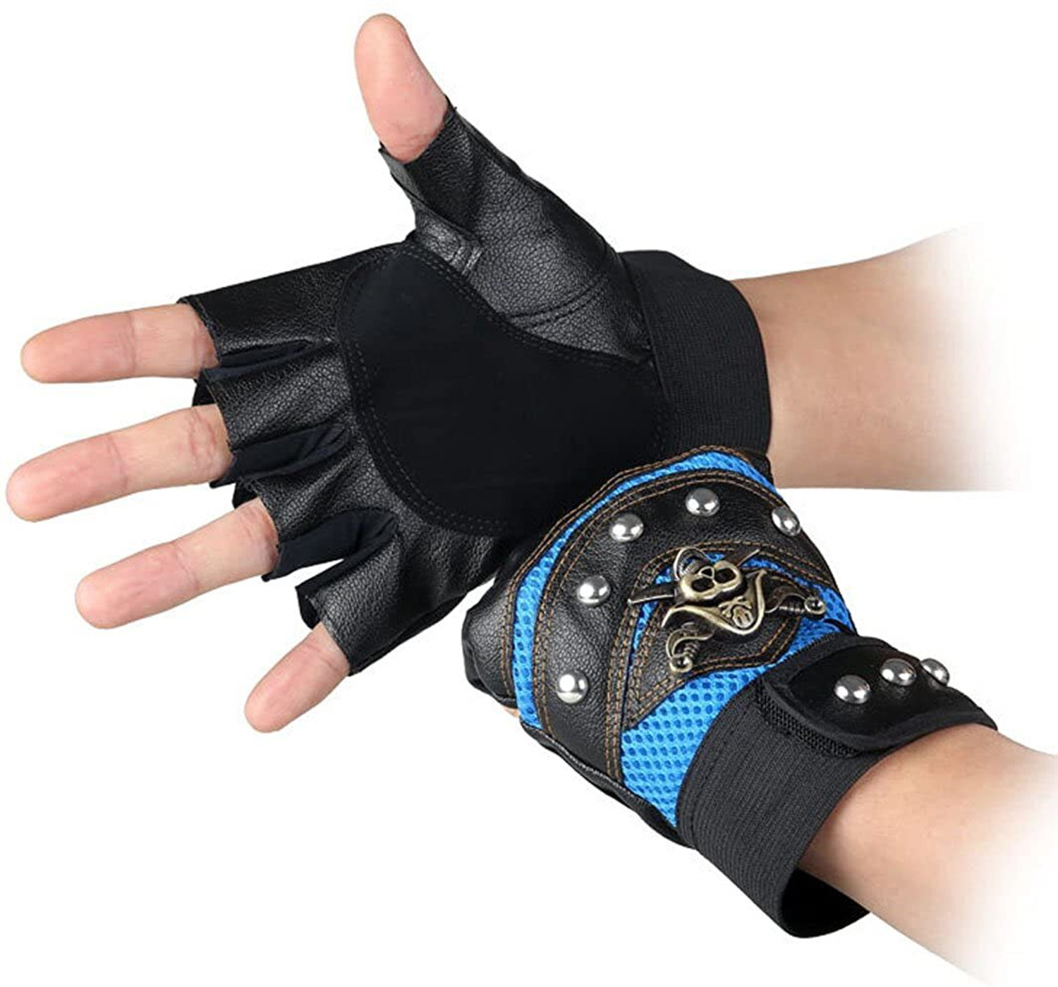 Image of GymWar Sport Cycling Motorcycle Gloves Cool Pirate Bike Bicycle Half Finger Gym Gloves Gym & Fitness Gloves