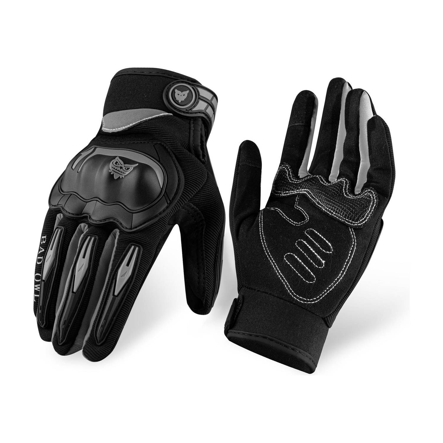 BAD OWL RYDON Full Finger Motorcycle Gloves Black - Image 1