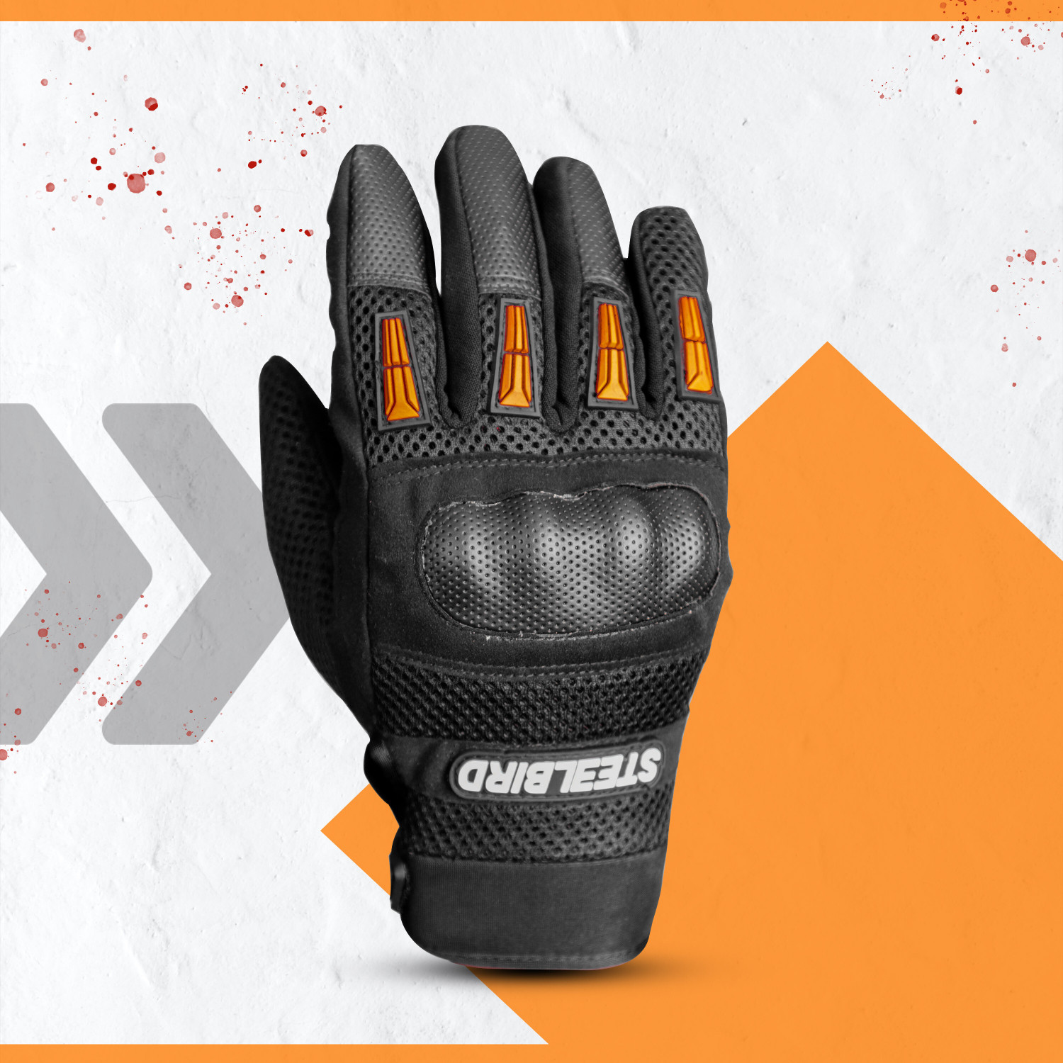 Image of Steelbird Khardungla Full Finger Bike Riding Gloves with Touch Screen Sensitivity at Thumb Riding Gloves