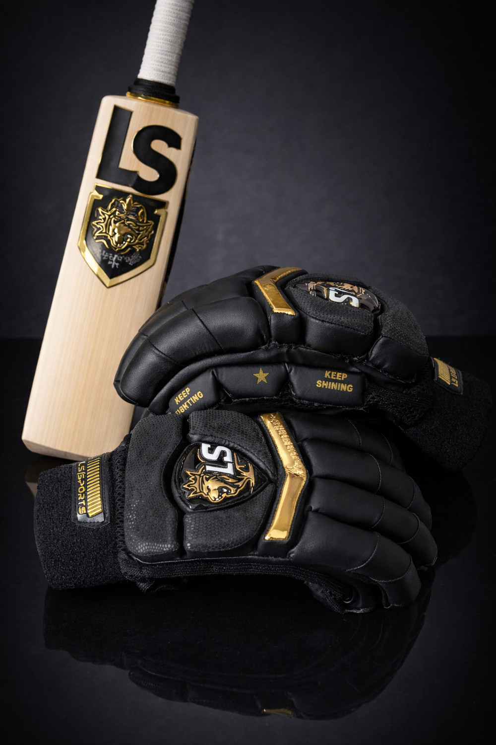 Image of Lavaking Sports LS Premium Black Batting Gloves Batting Gloves