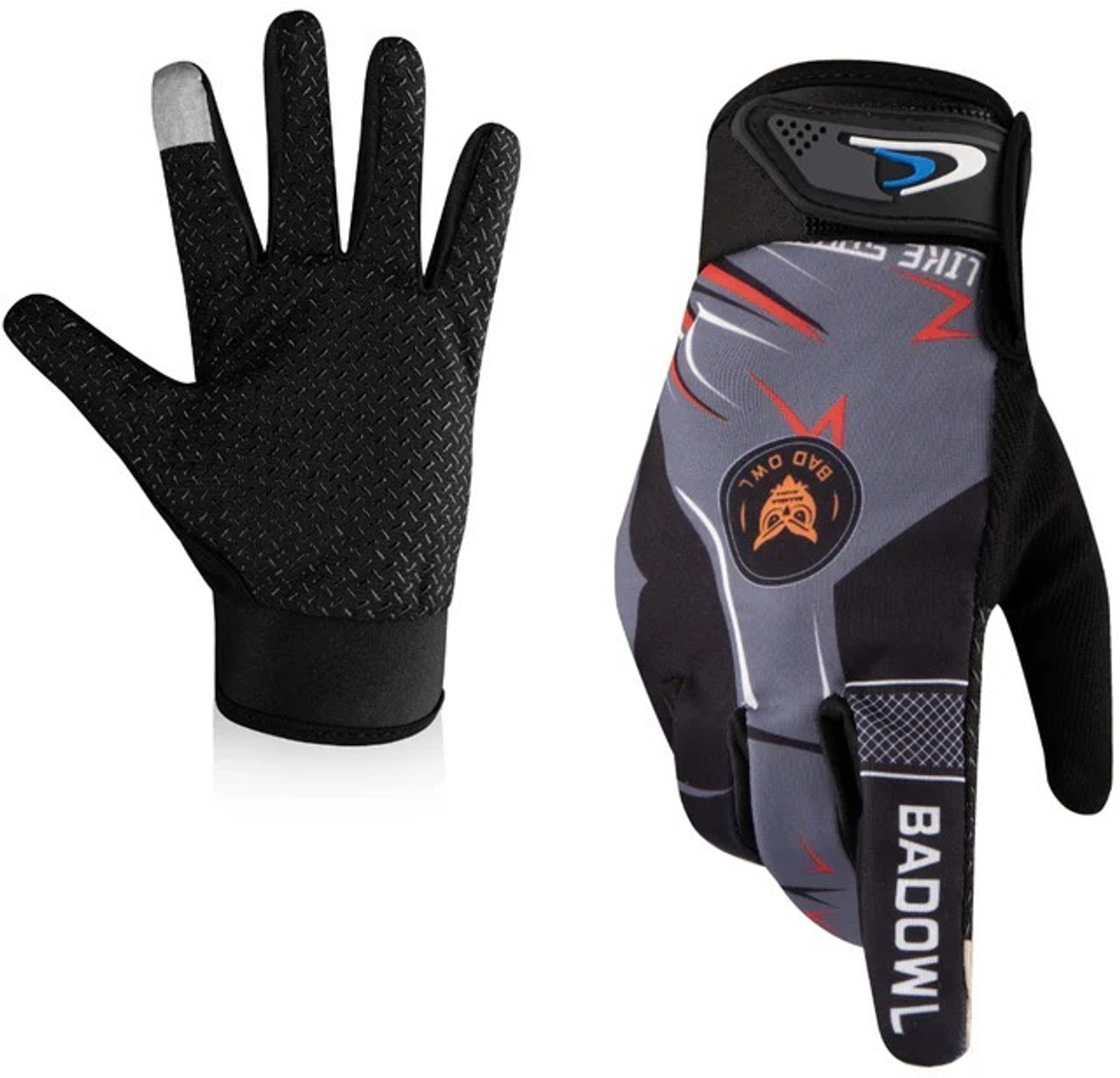 Image of BAD OWL Motoflex Full Finger Bike Riding Gloves Touchscreen Non-Slip Grip Men Riding Gloves