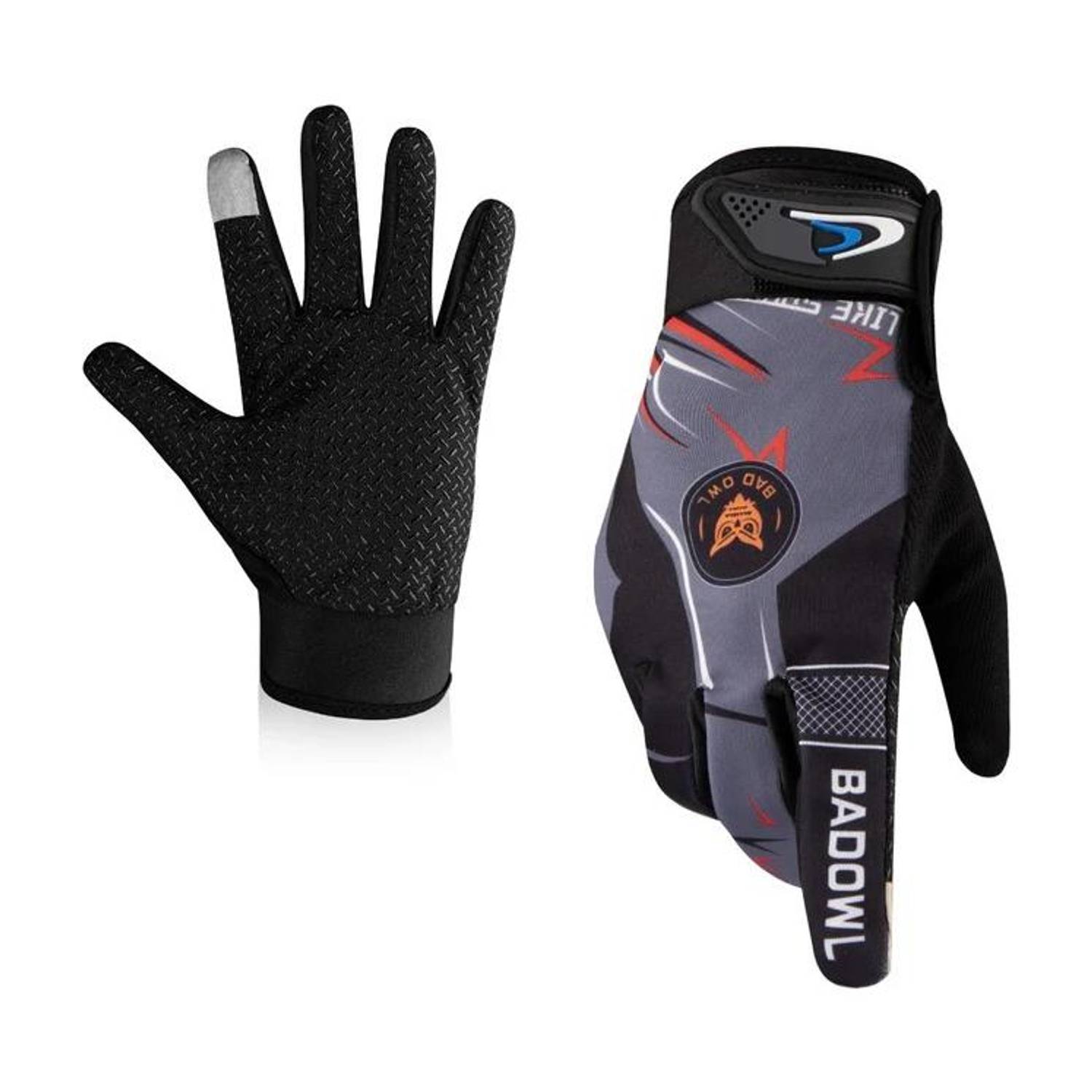BAD OWL Motoflex Full Finger Bike Riding Gloves Touchscreen Non-Slip Grip Men Riding Gloves