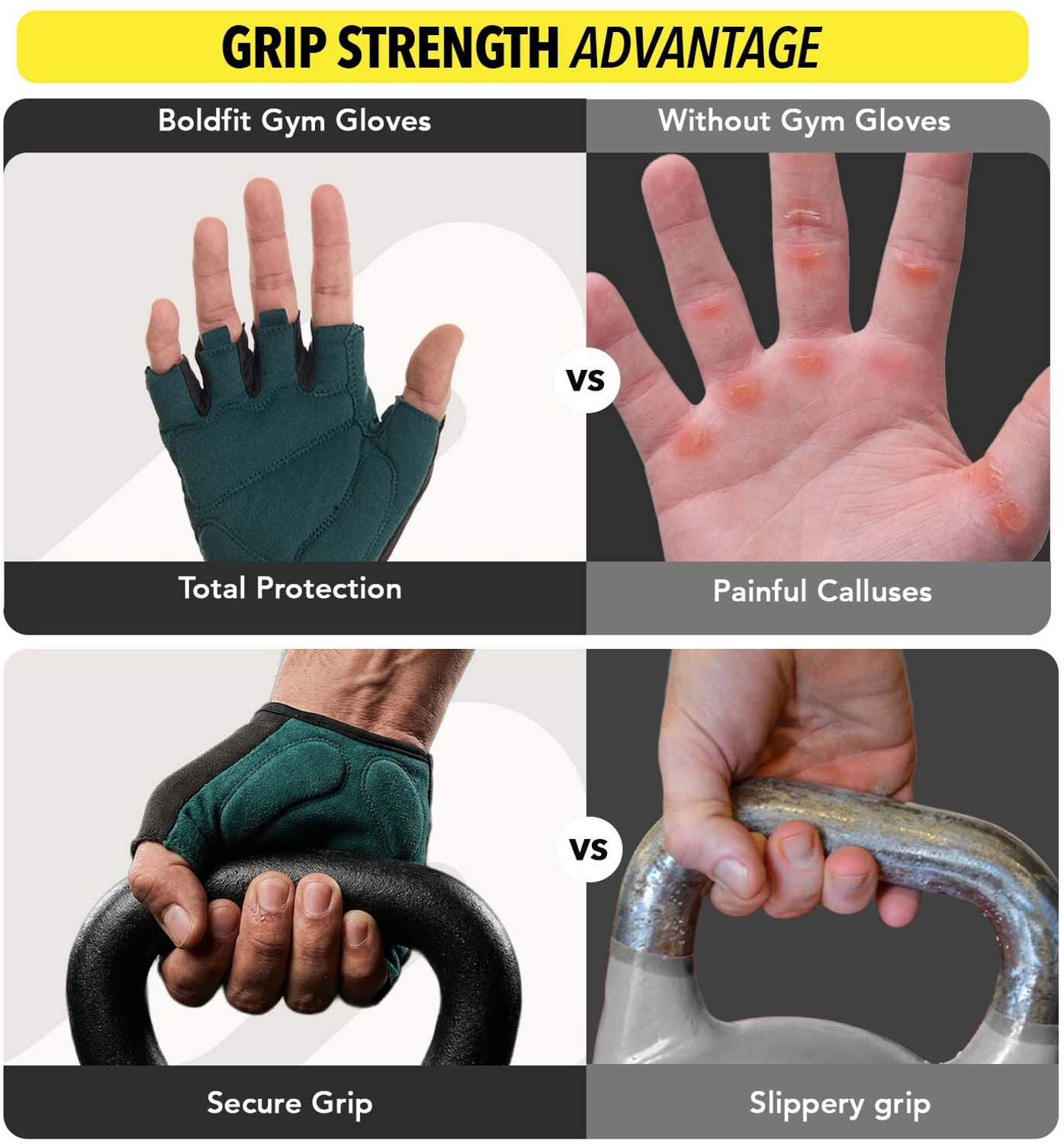 Image of BOLDFIT Aero Grip Suede Leather Hand Gym Gloves for men, women Gym & Fitness Gloves