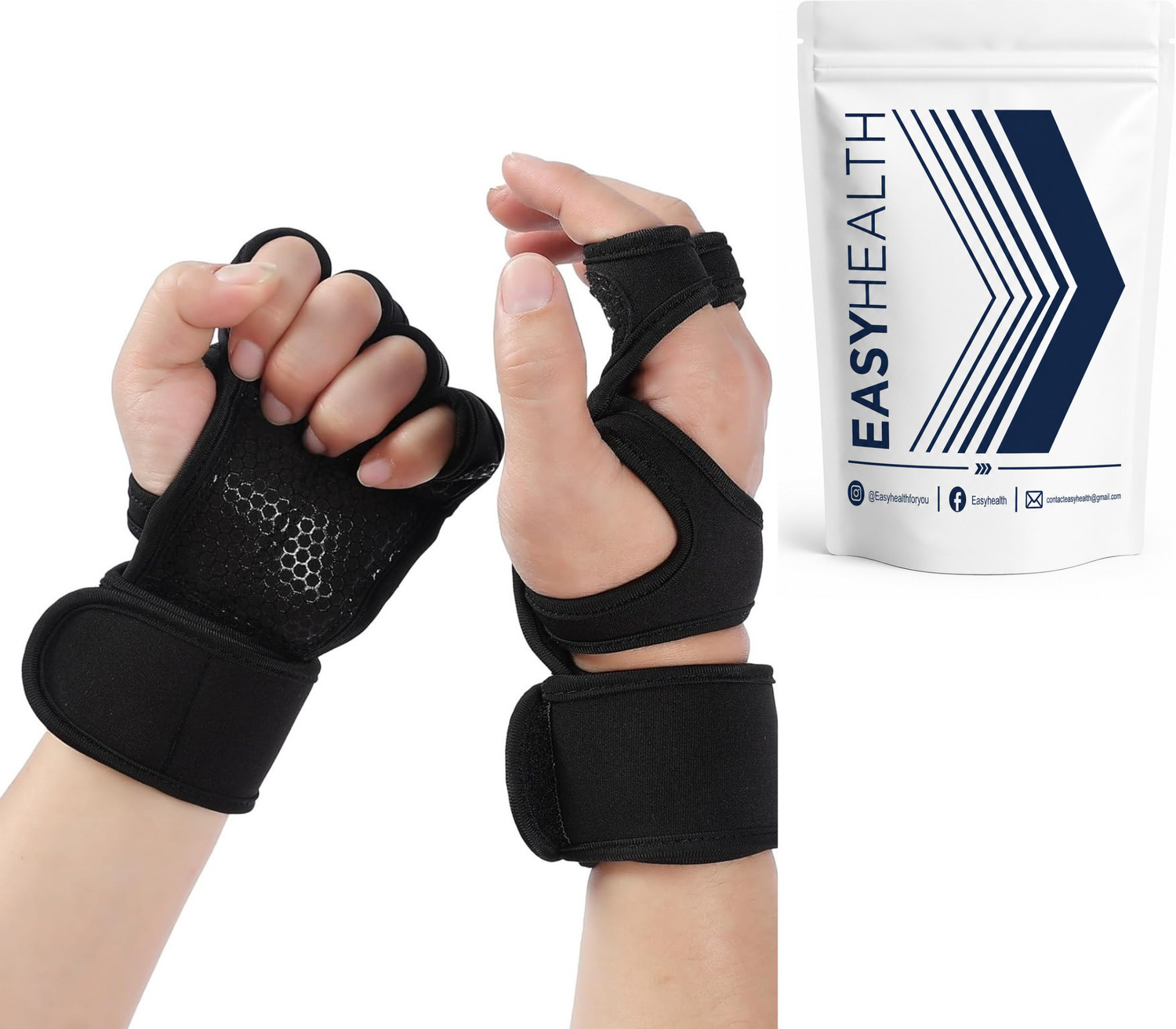 Image of EasyHealth Gym Gloves For Men workout with wrist support And Anti Slip Silicone Gym & Fitness Gloves