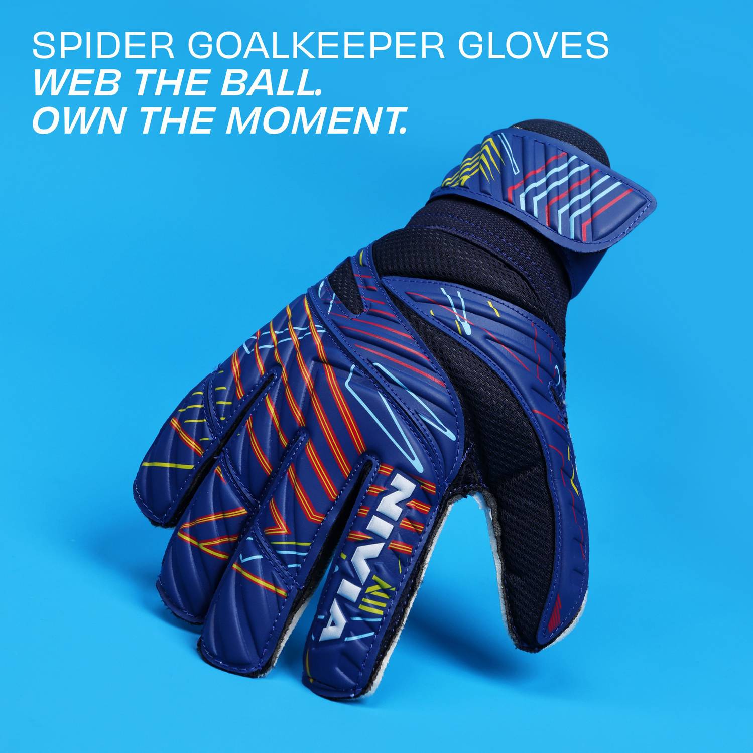 NIVIA Ditmar Spider Goalkeeping Gloves Blue - Image 2