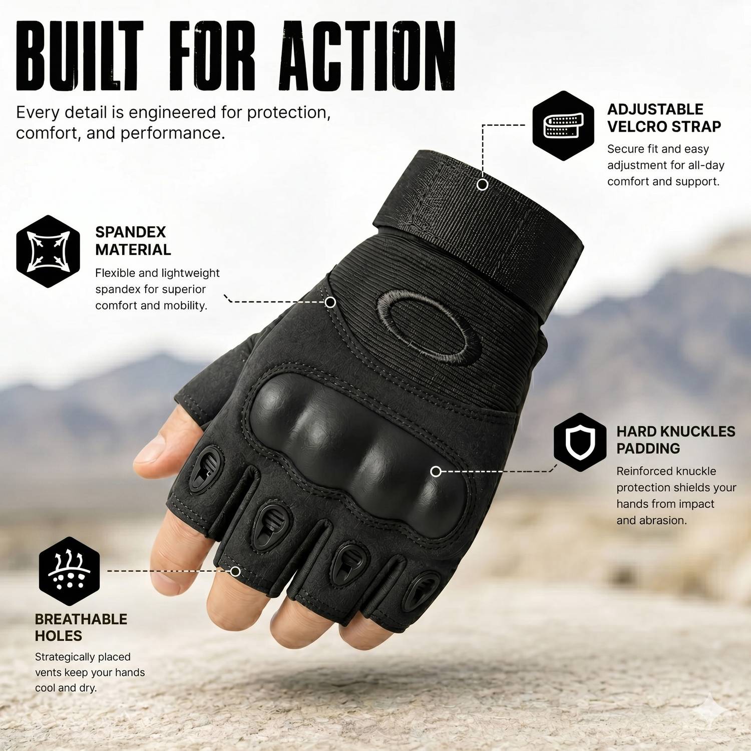 FEXMY Half Finger Bike Riding Gloves for Men - Image 5