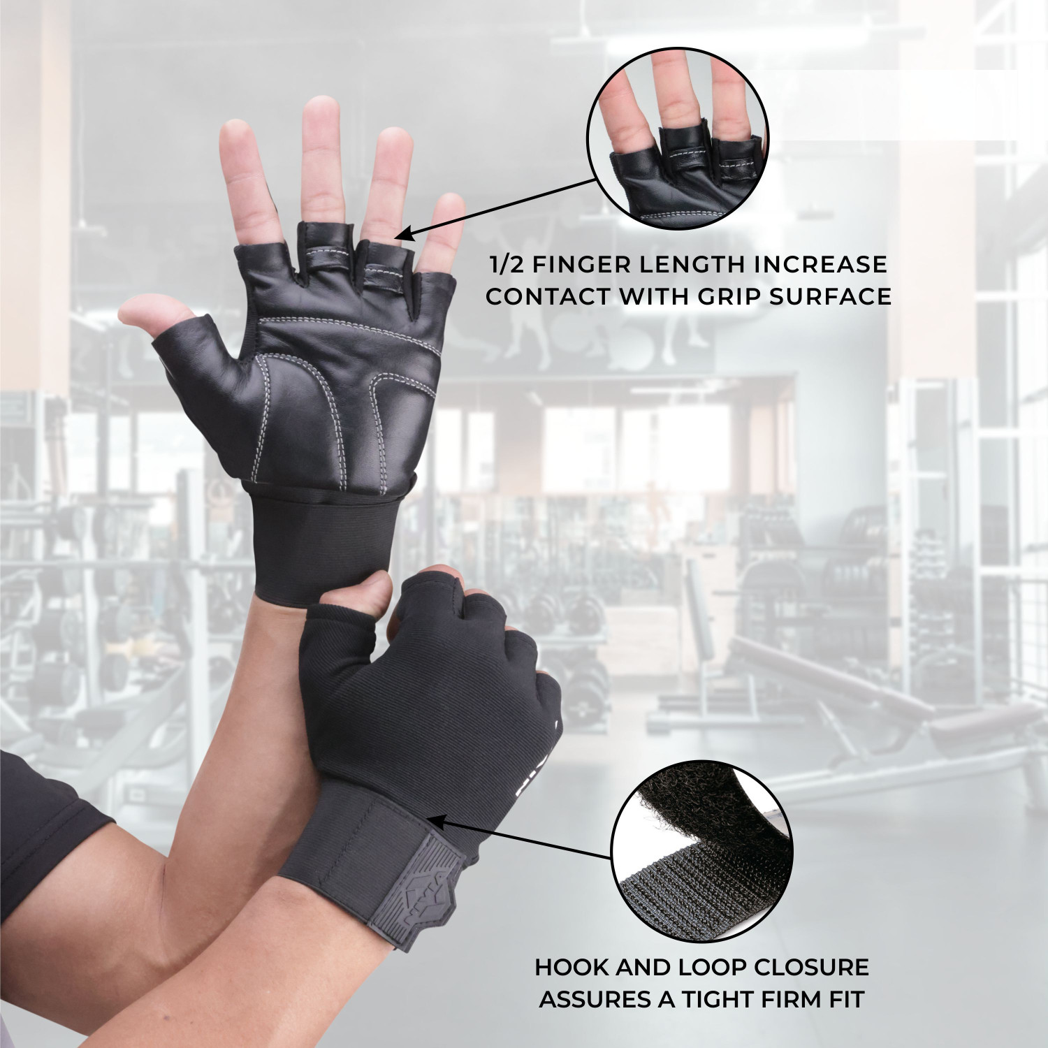 Image of NIVIA Scorpion Genuine Leather , Ideal for Weightlifting & Gym Workouts Gym & Fitness Gloves