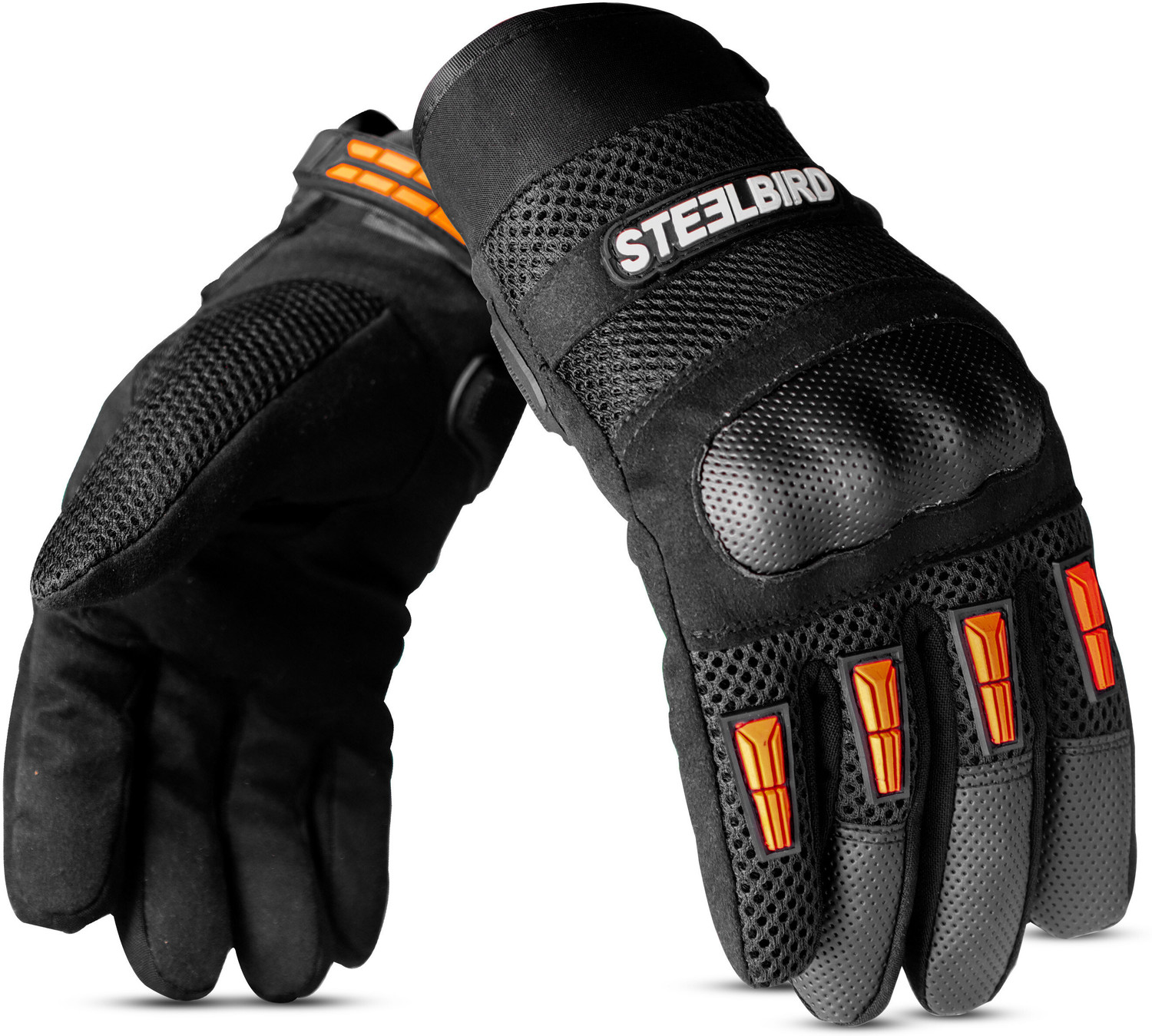 Image of Steelbird Khardungla Full Finger Bike Riding Gloves with Touch Screen Sensitivity at Thumb Riding Gloves