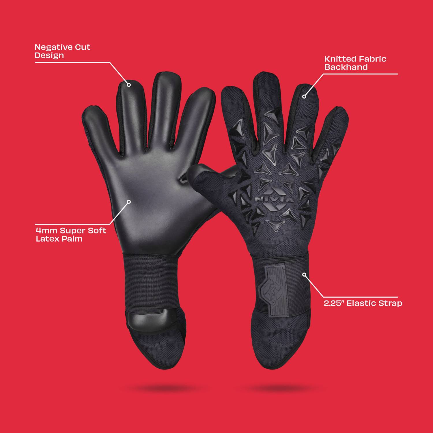 NIVIA ASHTANG Goalkeeping Gloves Black - Image 3